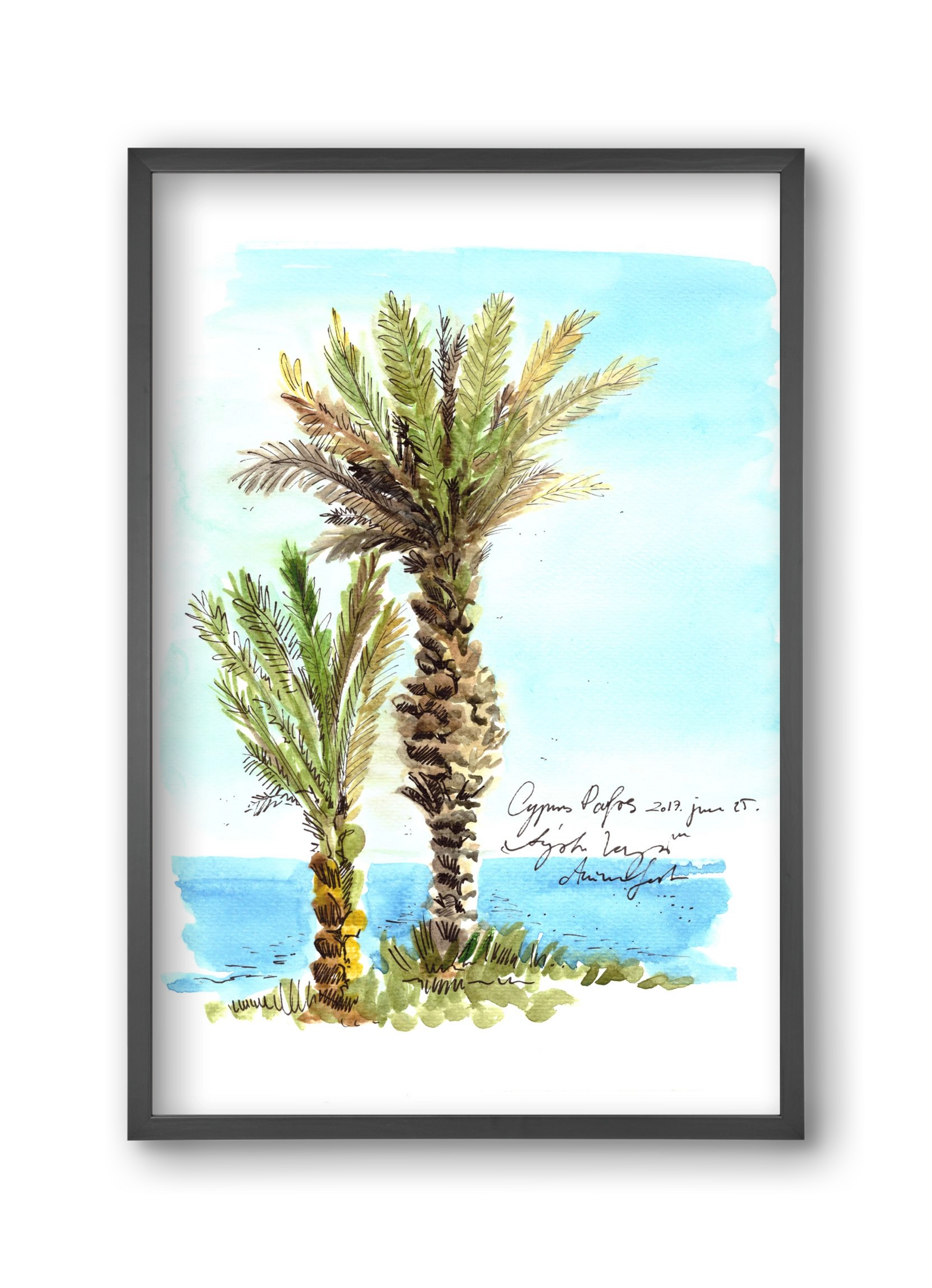 CYPRUS AQUARELLE NO.1, 30x45 cm (30x45 cm), Fekete keret
