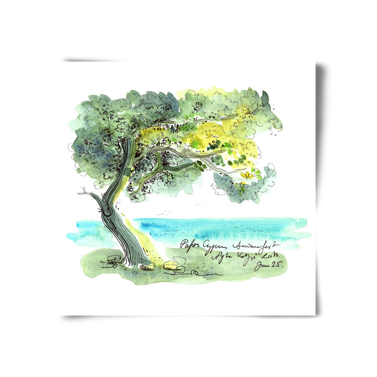 CYPRUS AQUARELLE NO.2, 30x30 cm, Keret nélkül