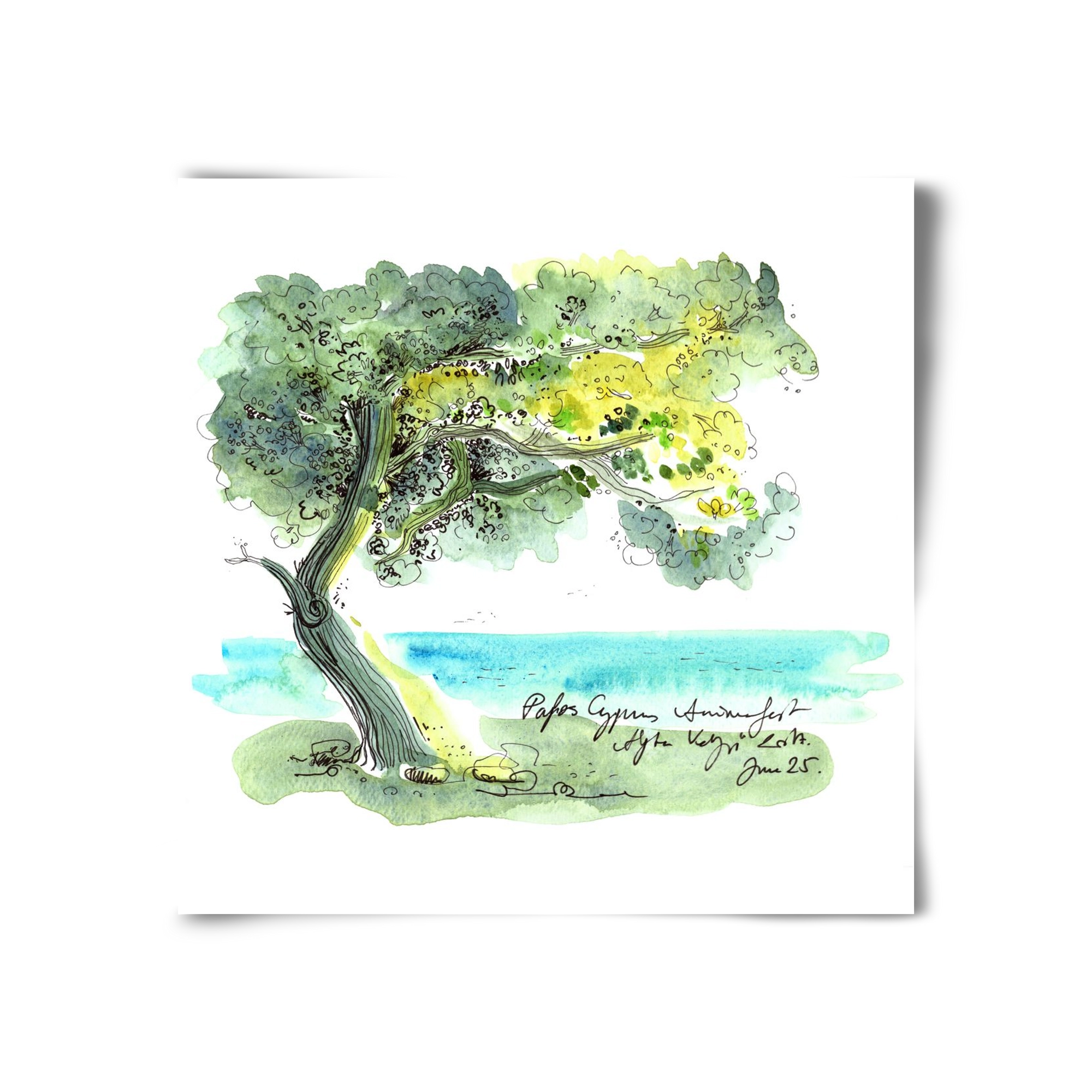 CYPRUS AQUARELLE NO.2, 30x30 cm, Keret nélkül