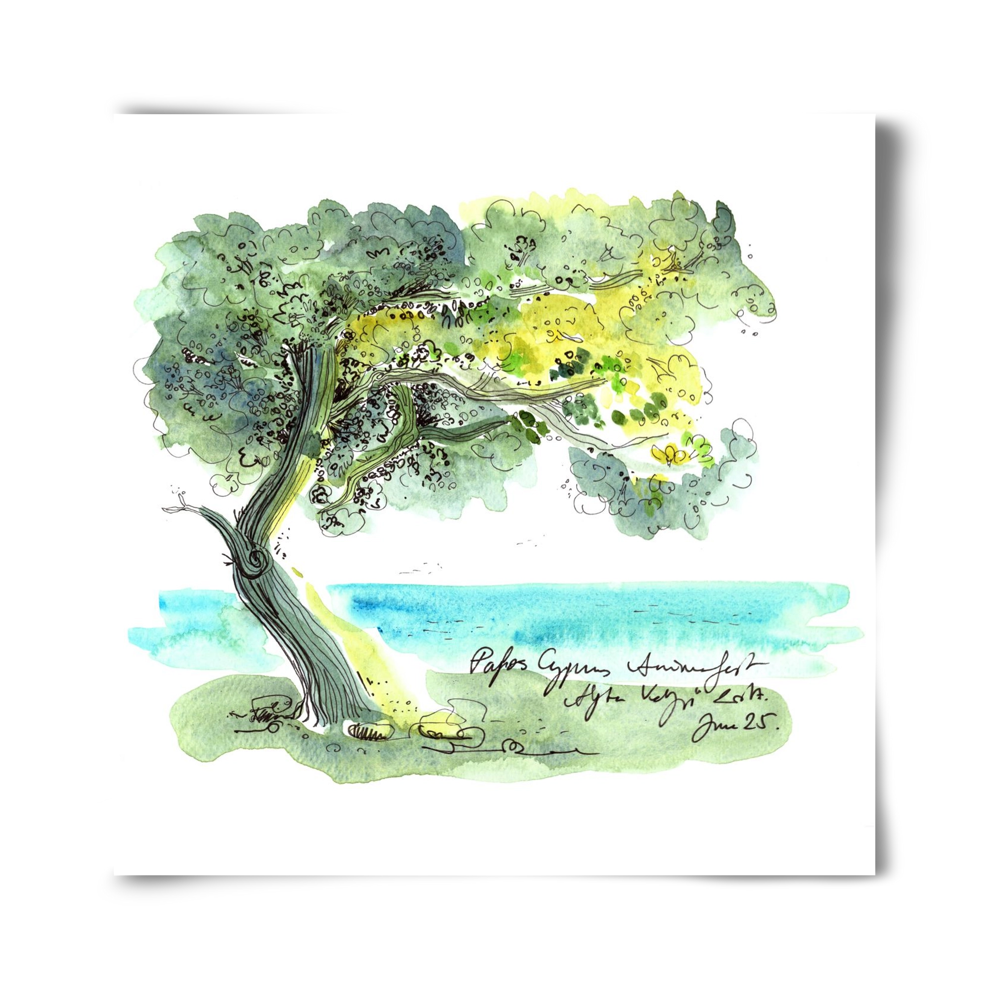 CYPRUS AQUARELLE NO.2, 40x40 cm, Keret nélkül