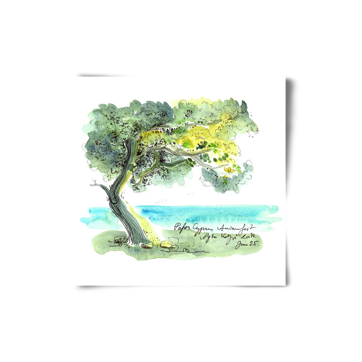 CYPRUS AQUARELLE NO.2, 20x20 cm, Keret nélkül