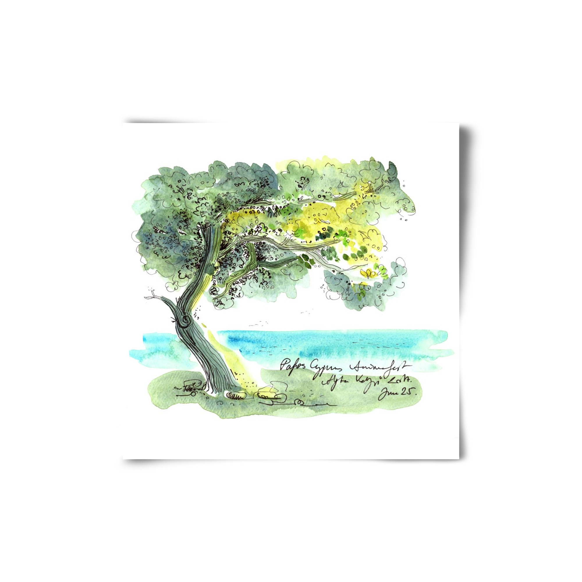 CYPRUS AQUARELLE NO.2, 20x20 cm, Keret nélkül