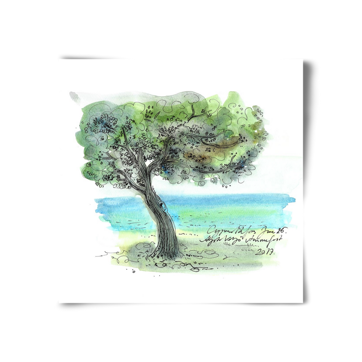 CYPRUS AQUARELLE NO.3, 30x30 cm, Keret nélkül