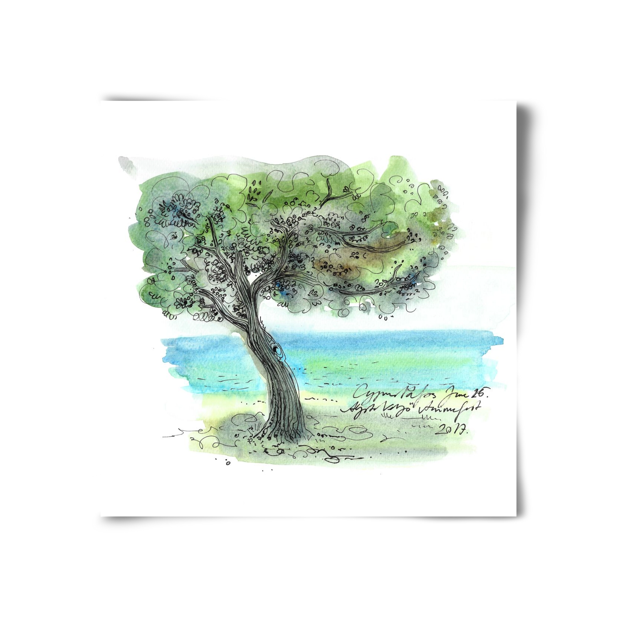 CYPRUS AQUARELLE NO.3, 30x30 cm, Keret nélkül