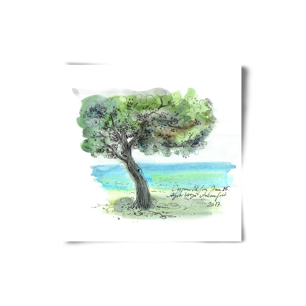 CYPRUS AQUARELLE NO.3, 20x20 cm, Keret nélkül