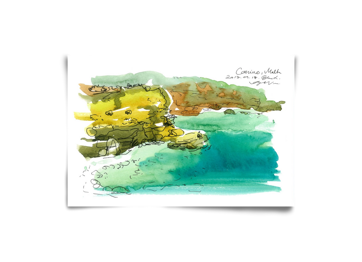 MALTA AQUARELLE NO.1, 30x20 cm, Keret nélkül