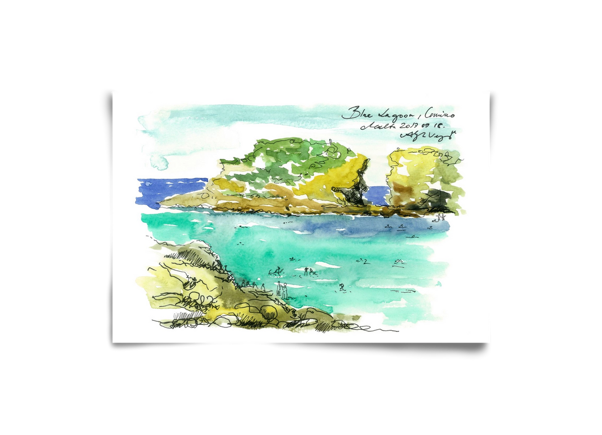 MALTA AQUARELLE NO.3, 30x20 cm, Keret nélkül