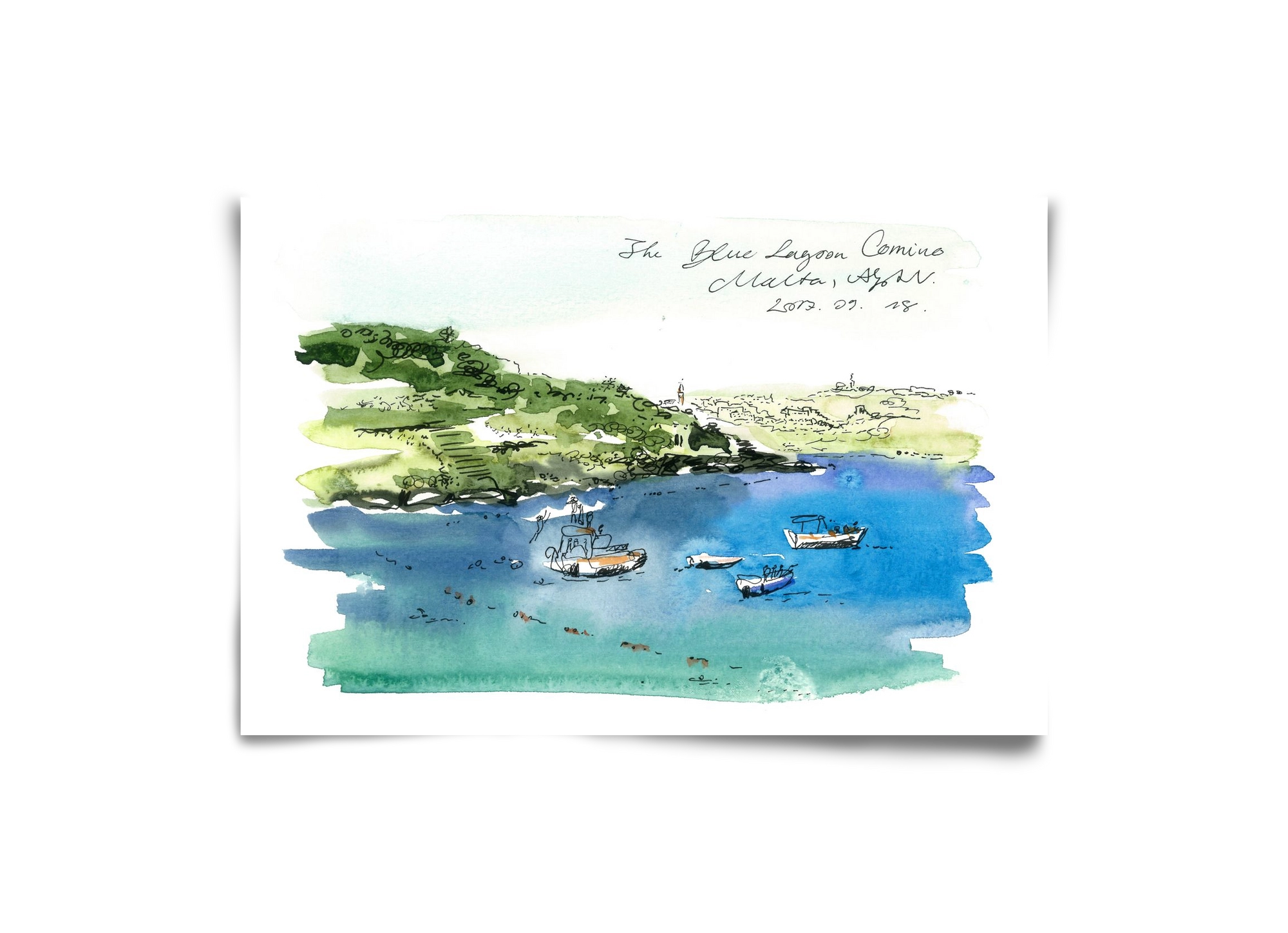 MALTA AQUARELLE NO.4, 30x20 cm, Keret nélkül