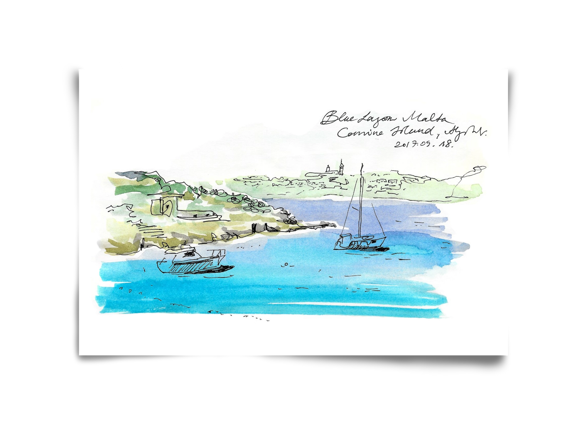 MALTA AQUARELLE NO.7, 45x30 cm, Keret nélkül