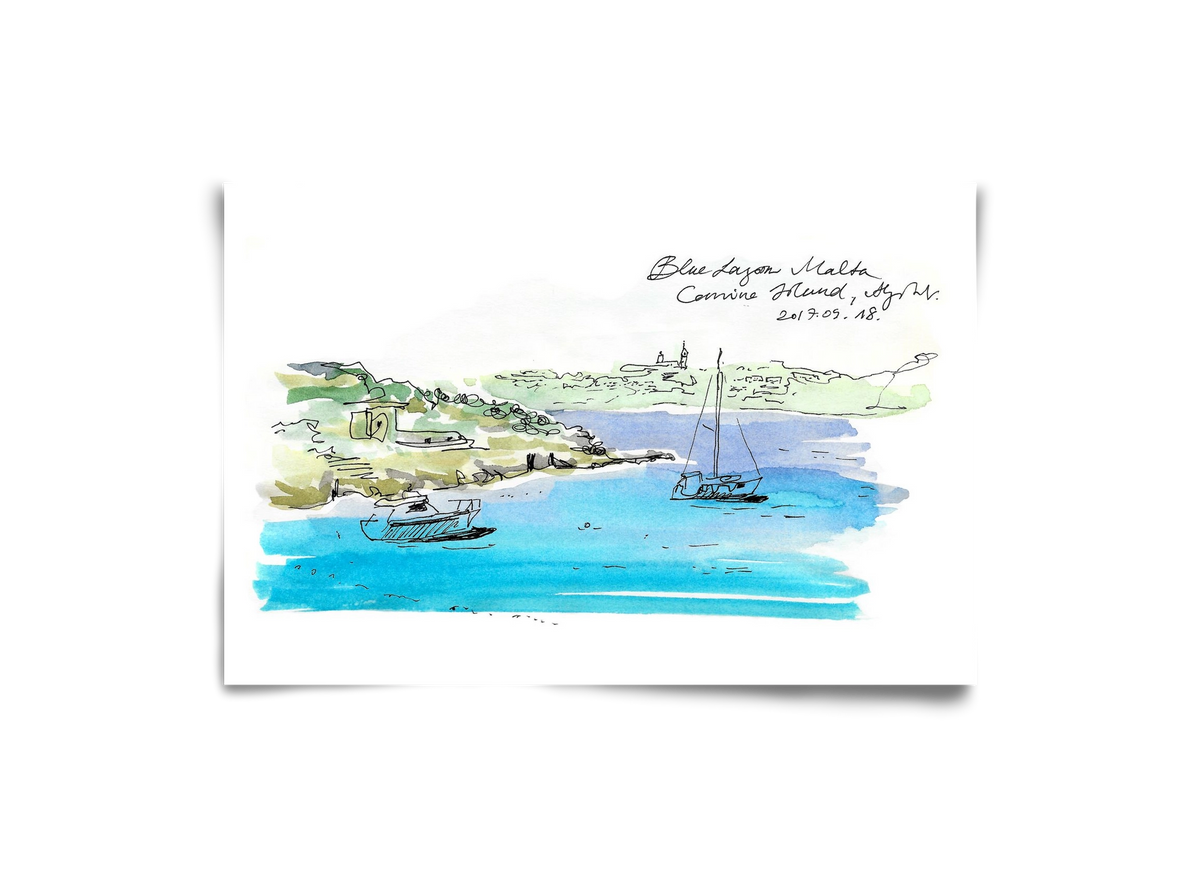 MALTA AQUARELLE NO.7, 30x20 cm, Keret nélkül