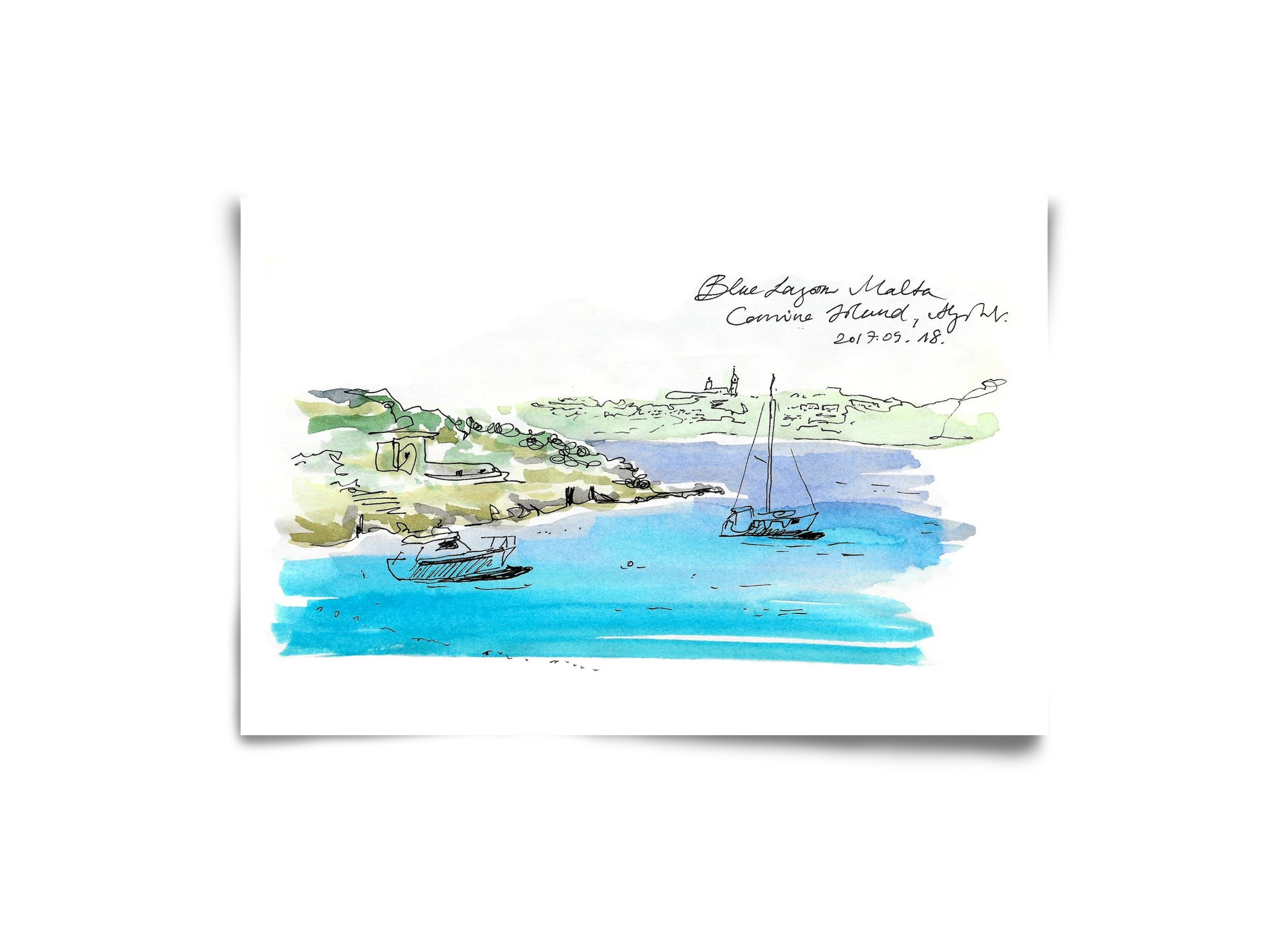 MALTA AQUARELLE NO.7, 30x20 cm, Keret nélkül