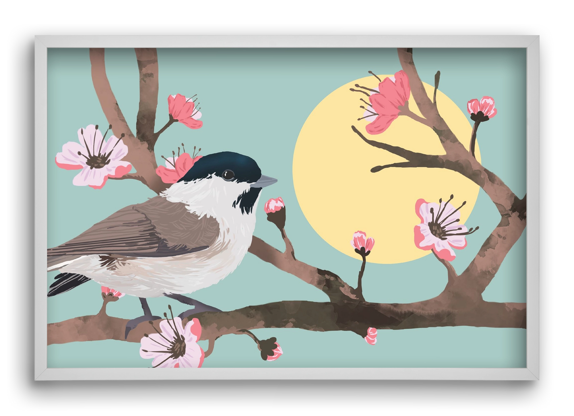 Tavasz, 60x40 cm (60x40 cm), Fehér keret