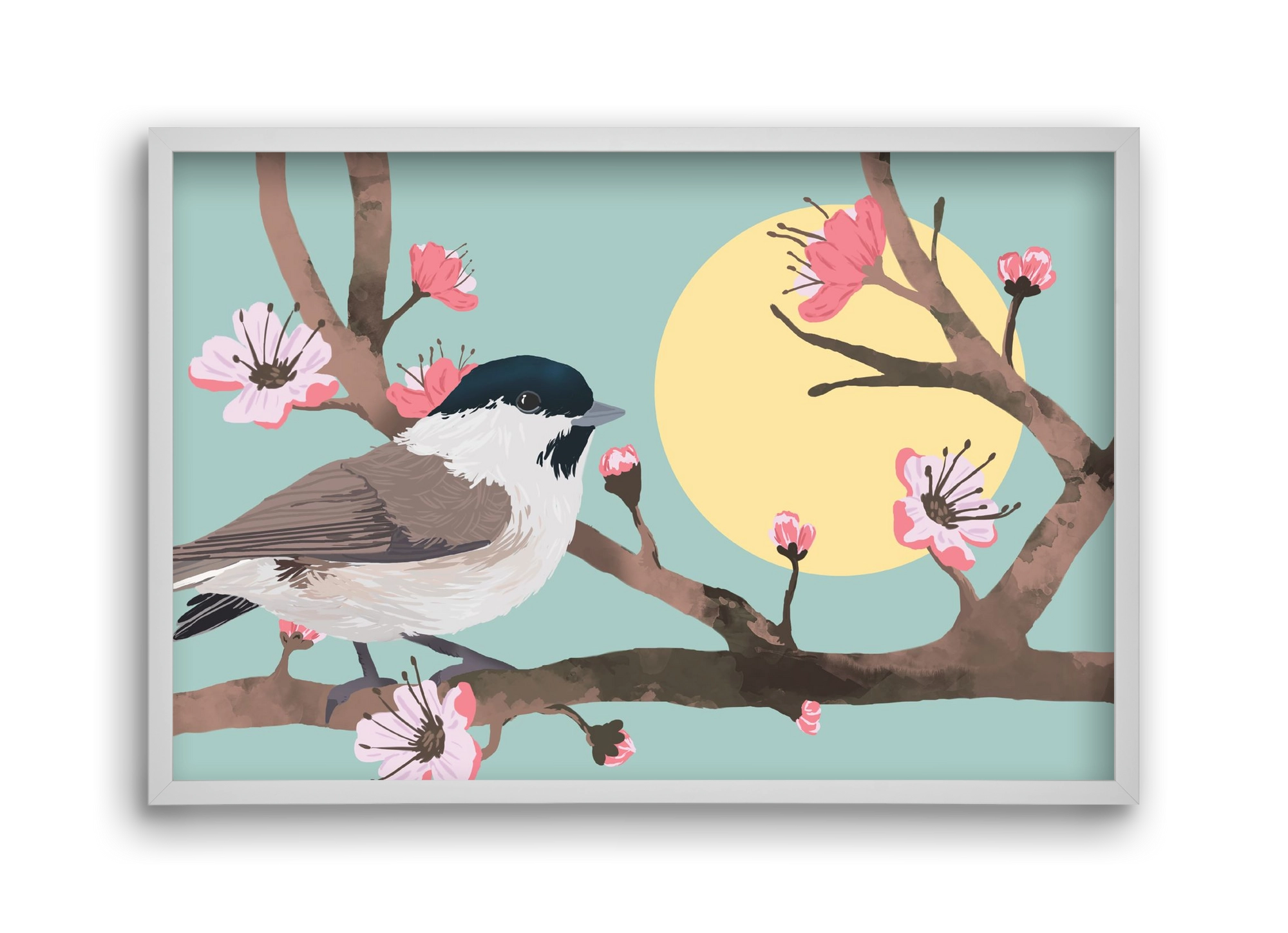 Tavasz, 45x30 cm (45x30 cm), Fehér keret