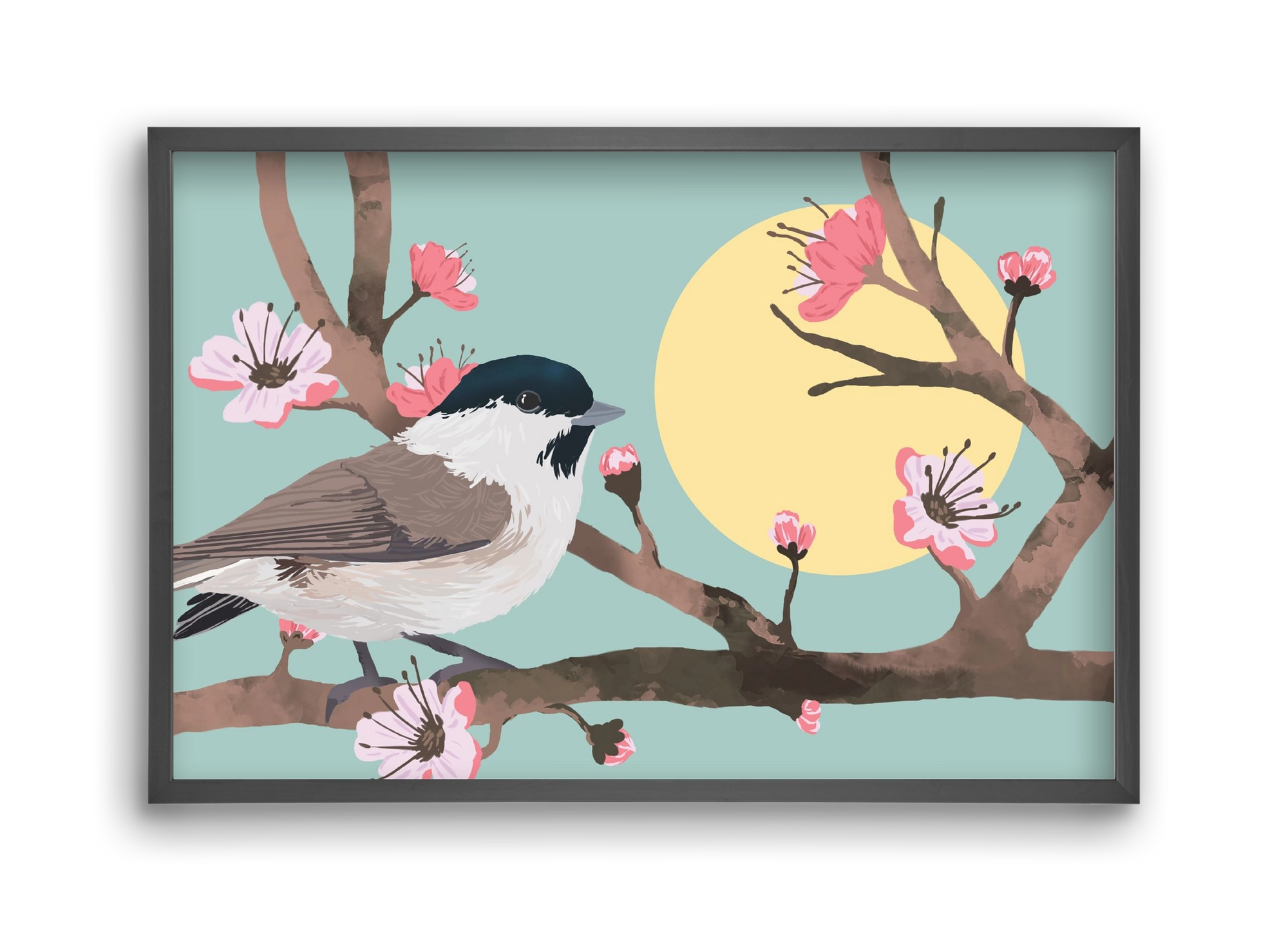 Tavasz, 45x30 cm (45x30 cm), Fekete keret