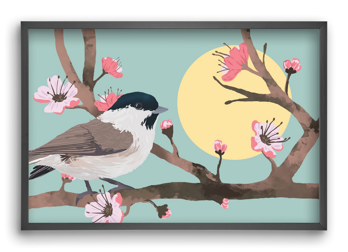 Tavasz, 60x40 cm (60x40 cm), Fekete keret