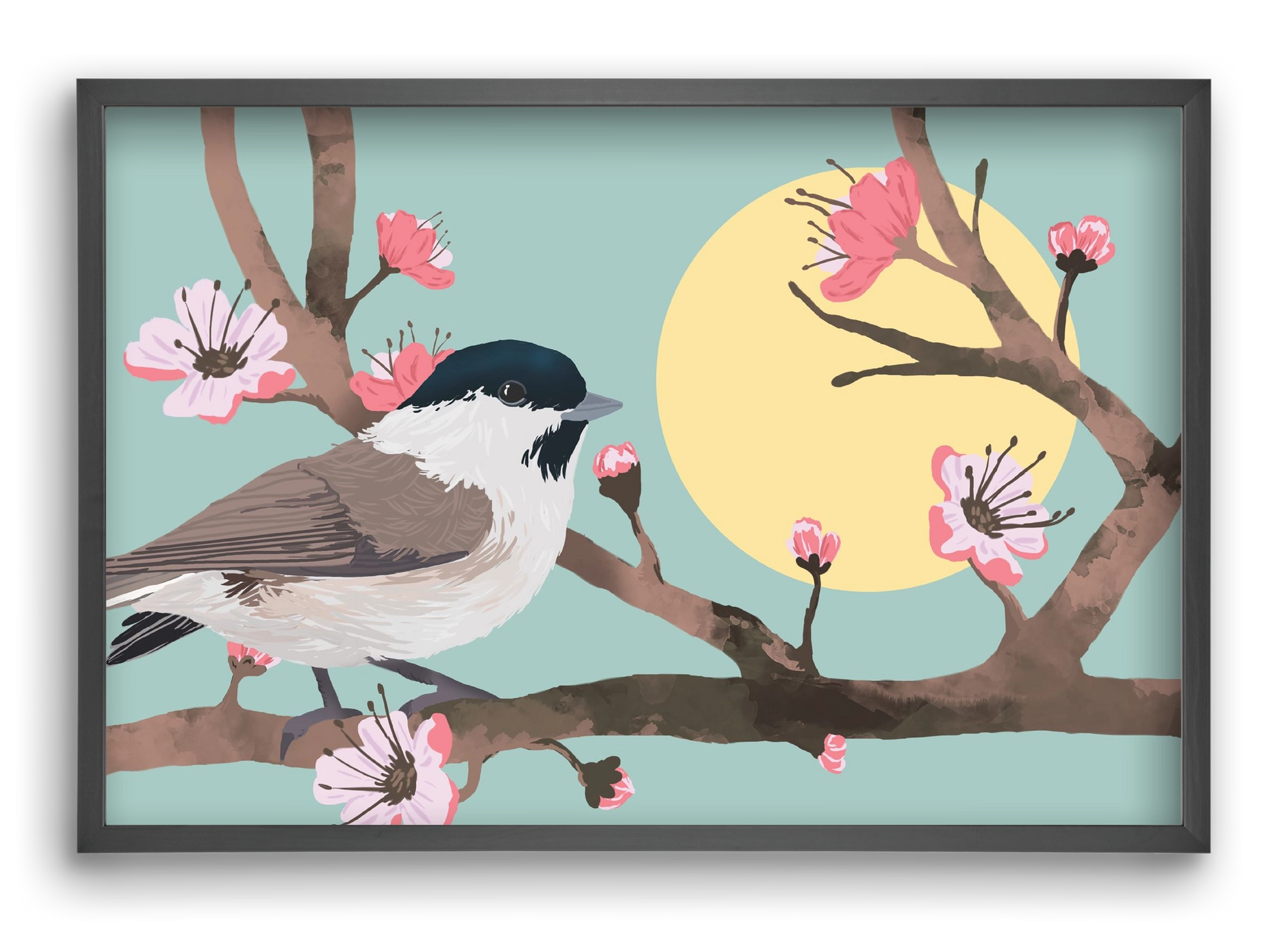 Tavasz, 60x40 cm (60x40 cm), Fekete keret