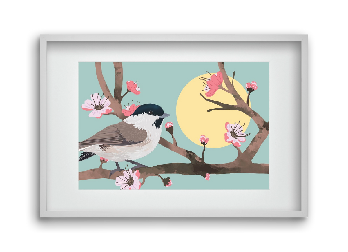 Tavasz, 45x30 cm (30x20 cm), Fehér keret, paszpartuval