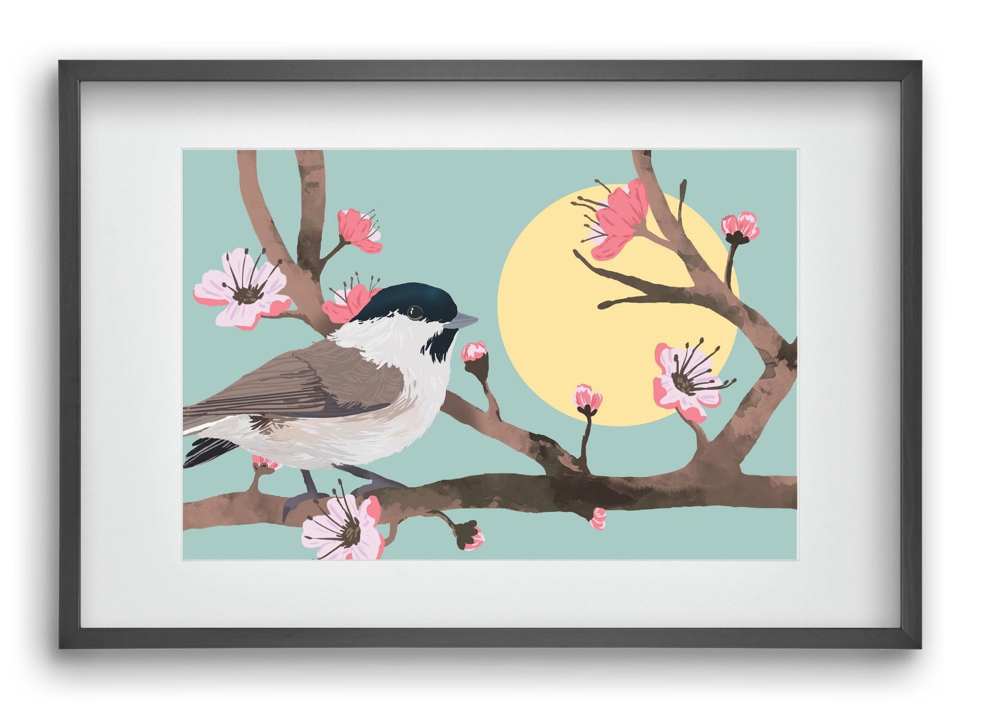 Tavasz, 60x40 cm (45x30 cm), Fekete keret, paszpartuval