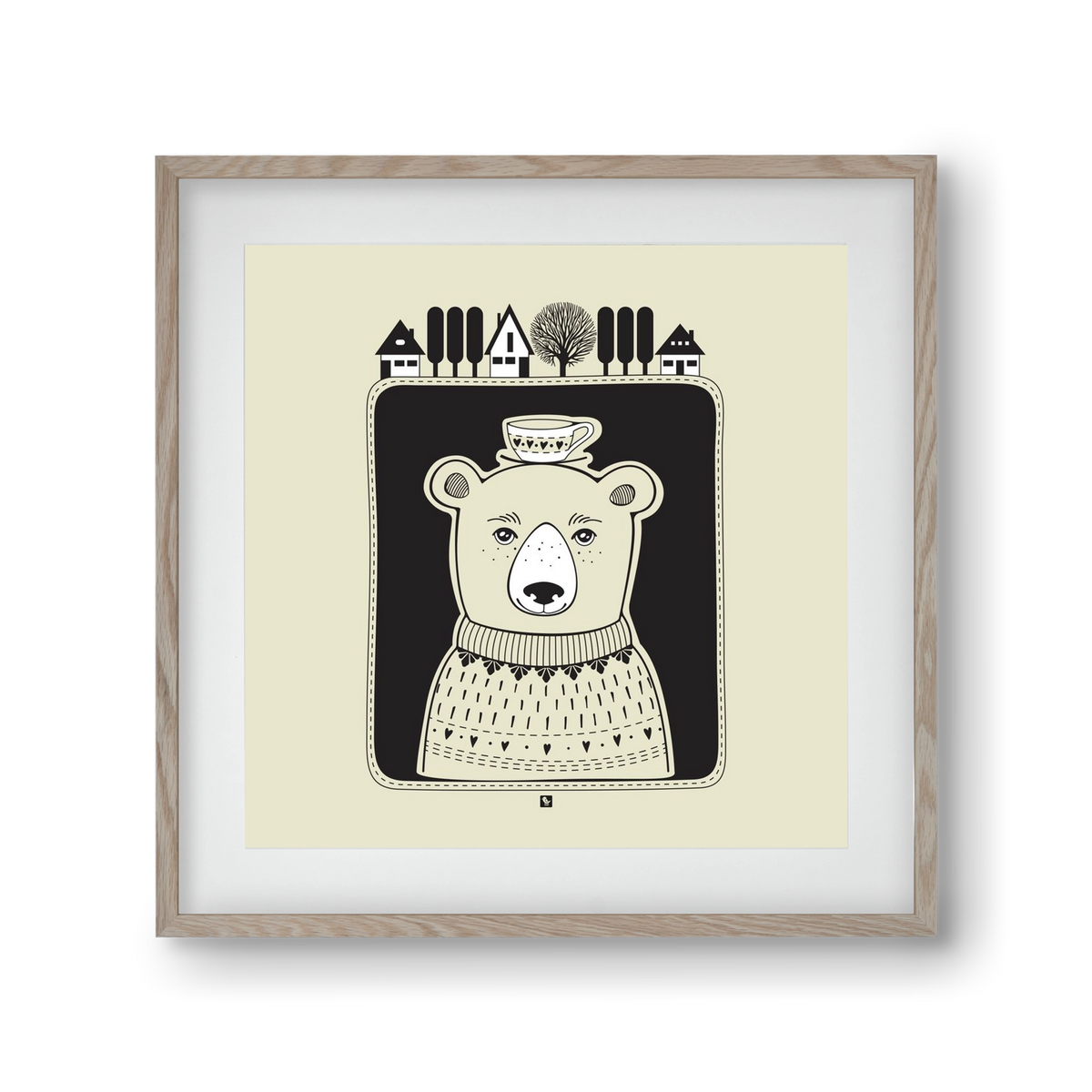 HONEYCUP, 30x30 cm (20x20 cm), Tölgy keret, paszpartuval