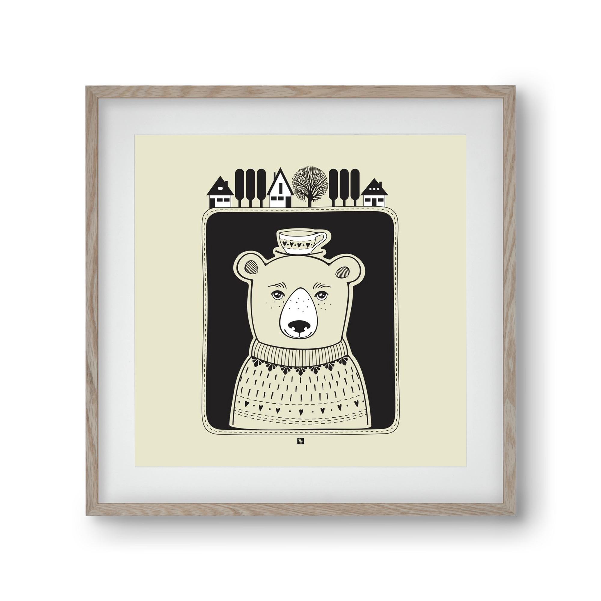 HONEYCUP, 30x30 cm (20x20 cm), Tölgy keret, paszpartuval