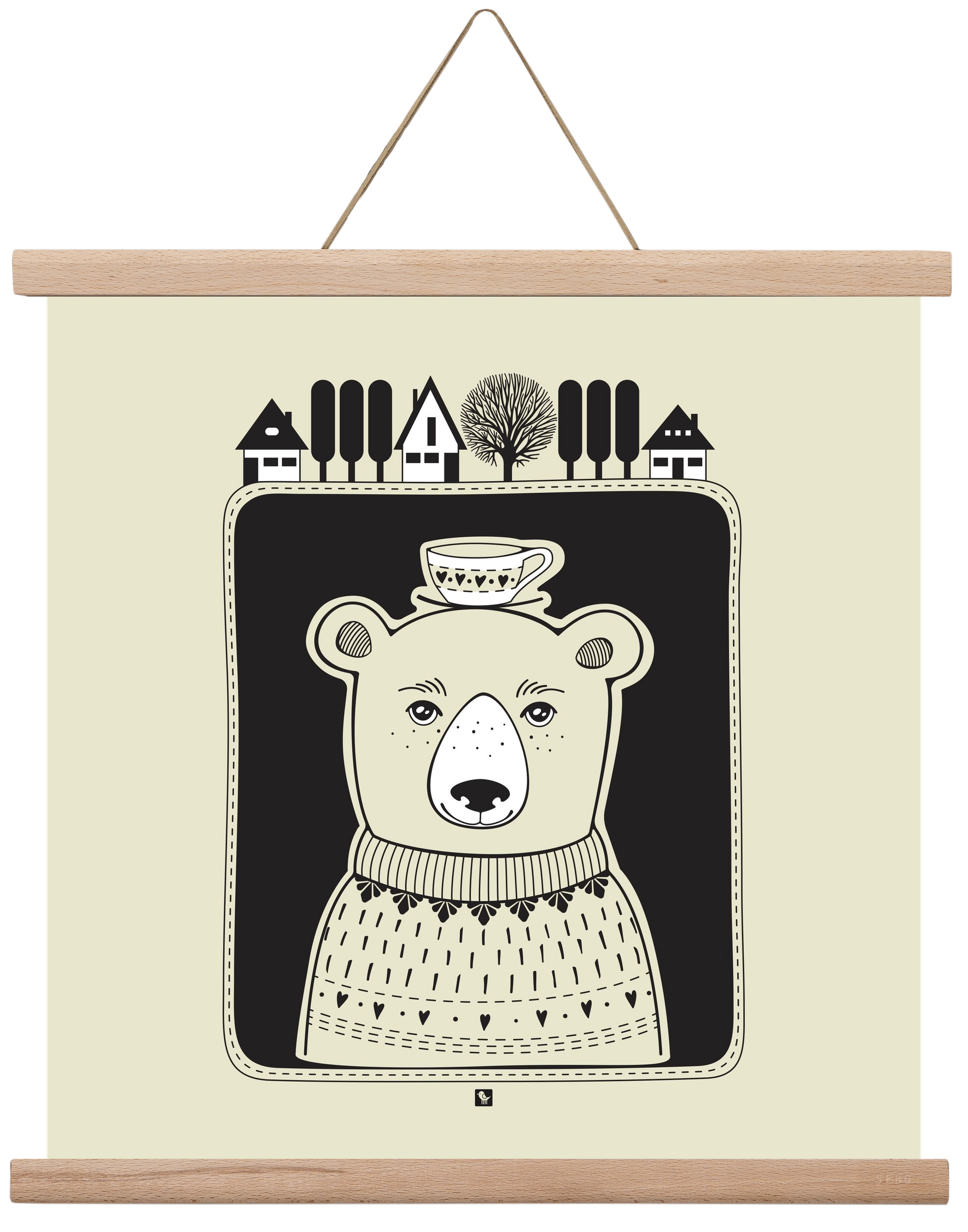 HONEYCUP, 40x40 cm (40x40 cm), Tölgy akasztó