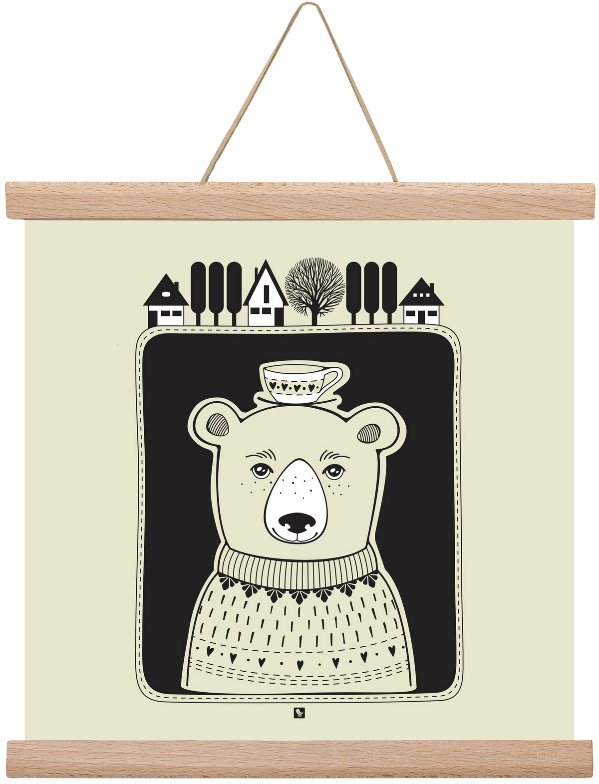 HONEYCUP, 30x30 cm (30x30 cm), Tölgy akasztó