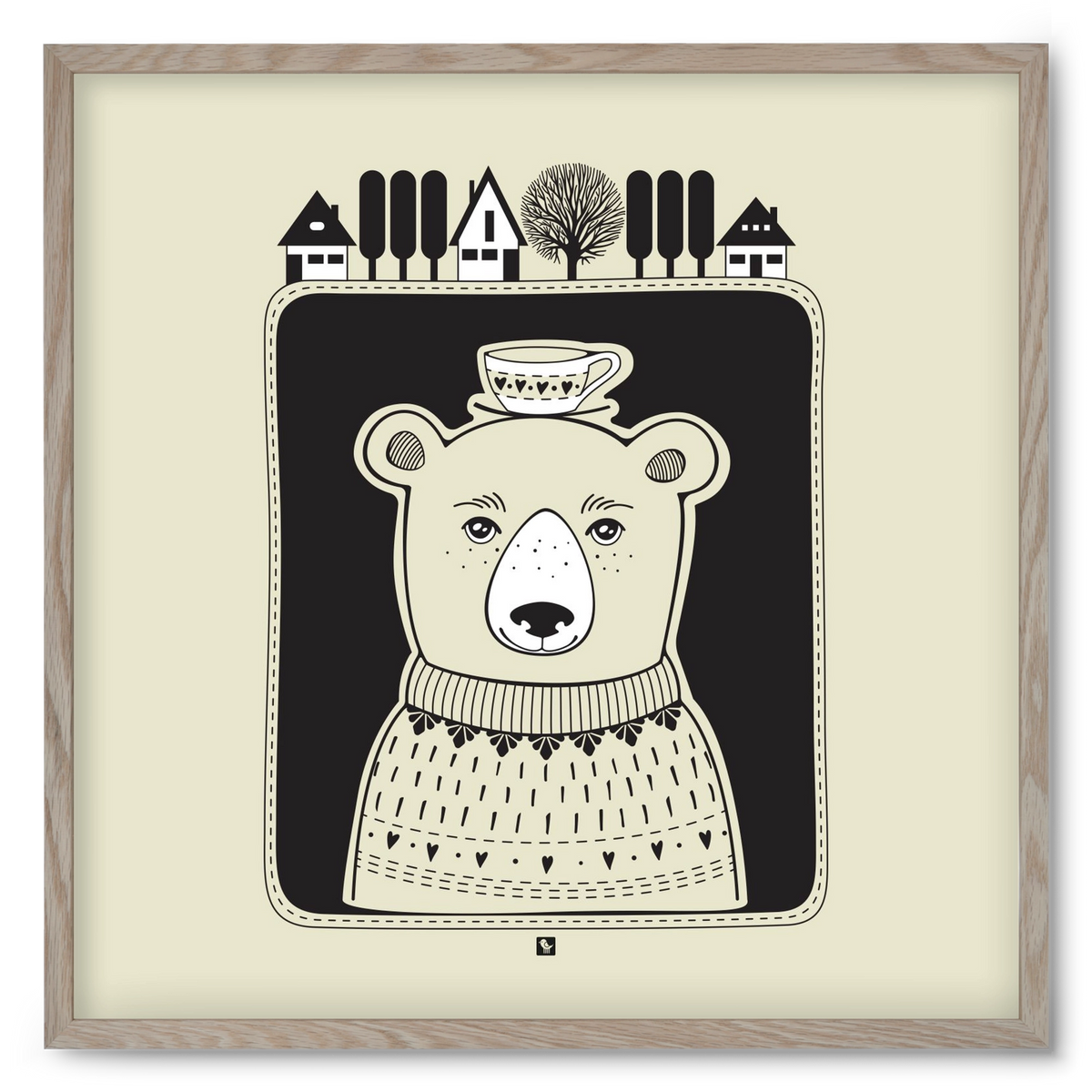 HONEYCUP, 50x50 cm (50x50 cm), Tölgy keret