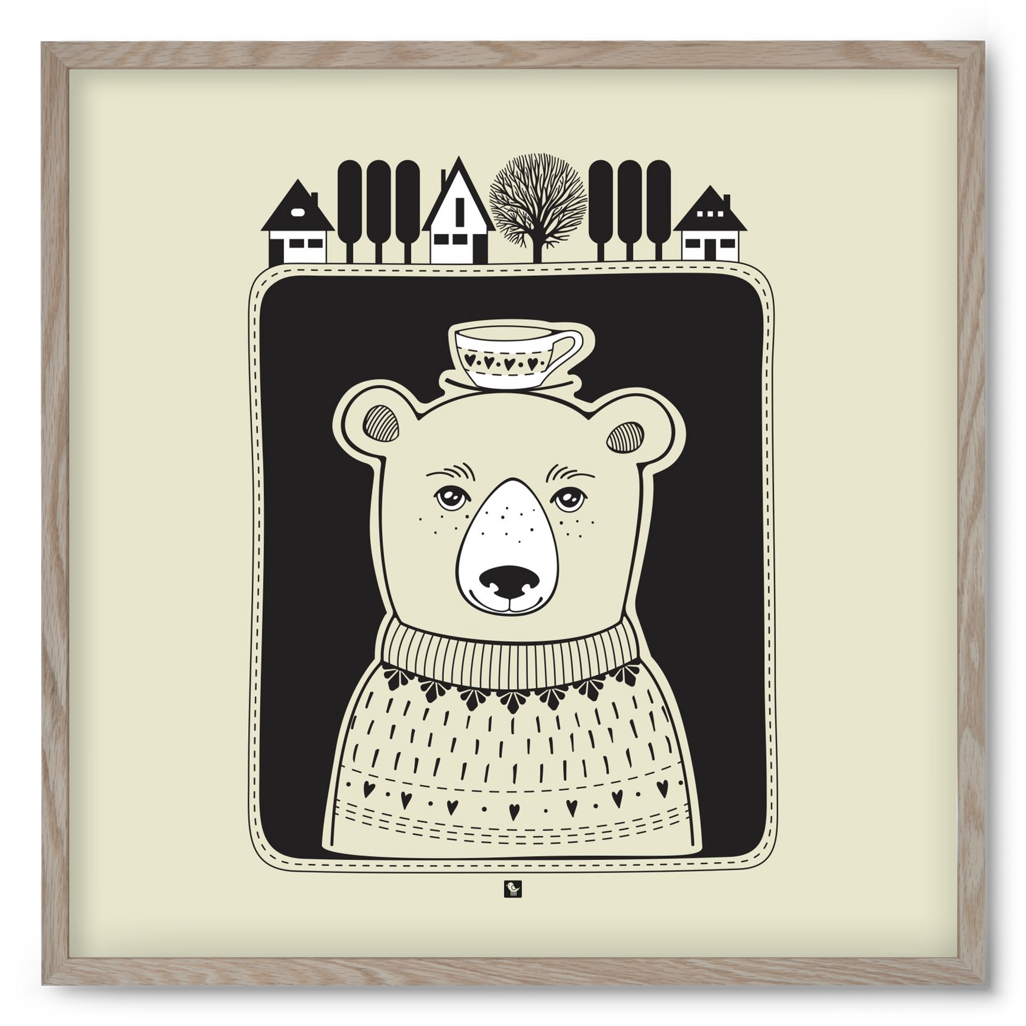 HONEYCUP, 50x50 cm (50x50 cm), Tölgy keret