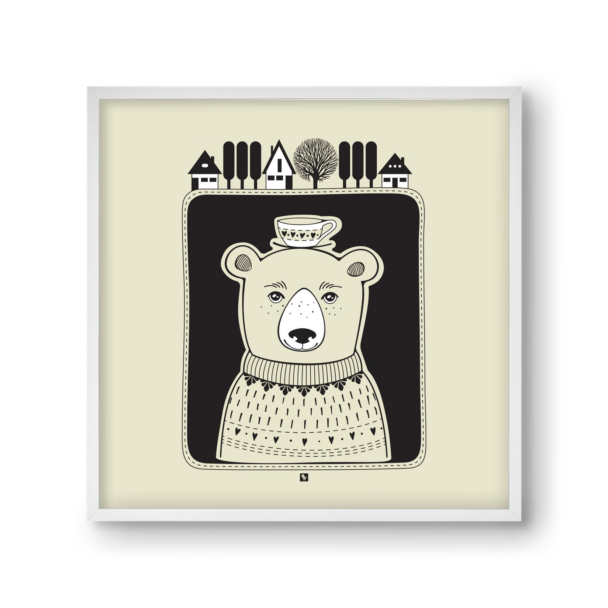 HONEYCUP, 30x30 cm (30x30 cm), Fehér keret