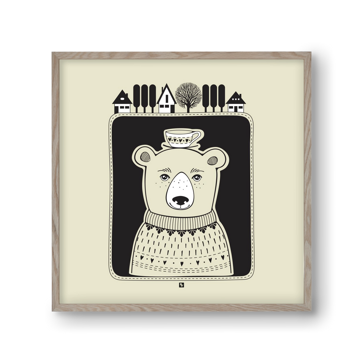 HONEYCUP, 30x30 cm (30x30 cm), Tölgy keret