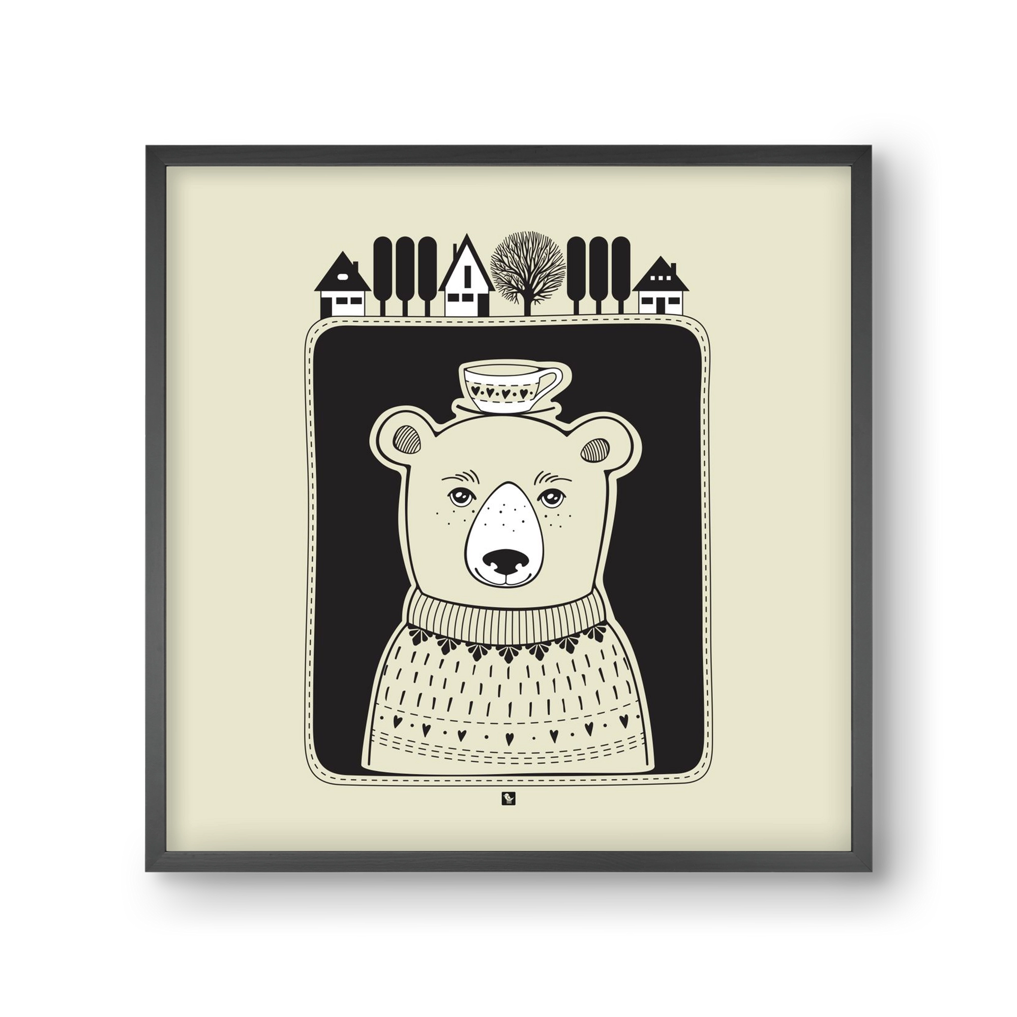 HONEYCUP, 30x30 cm (30x30 cm), Fekete keret