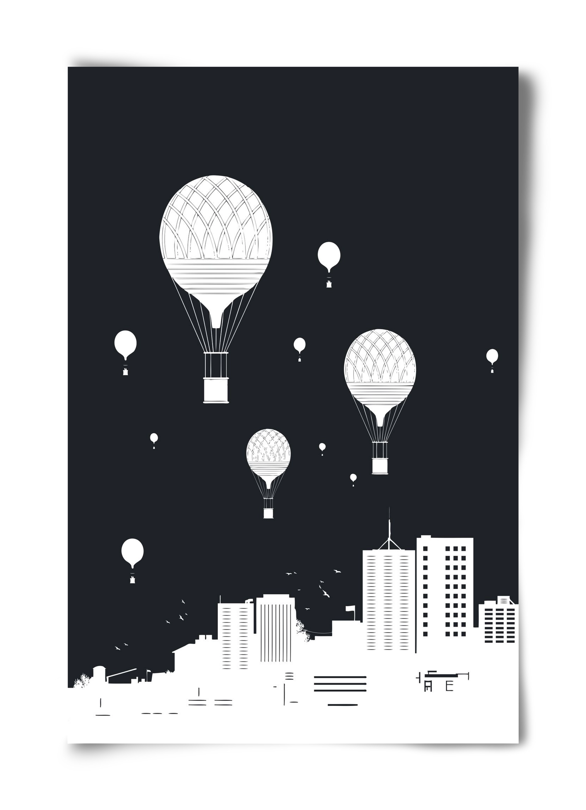 Balloons and the city, 40x60 cm, Keret nélkül