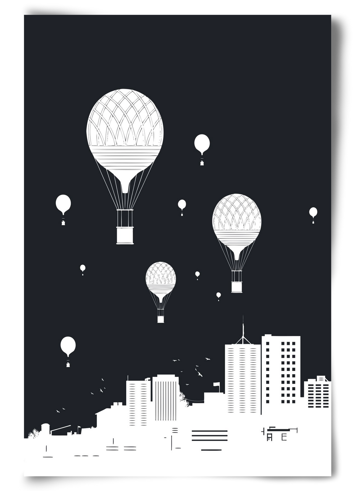 Balloons and the city, 60x90 cm, Keret nélkül