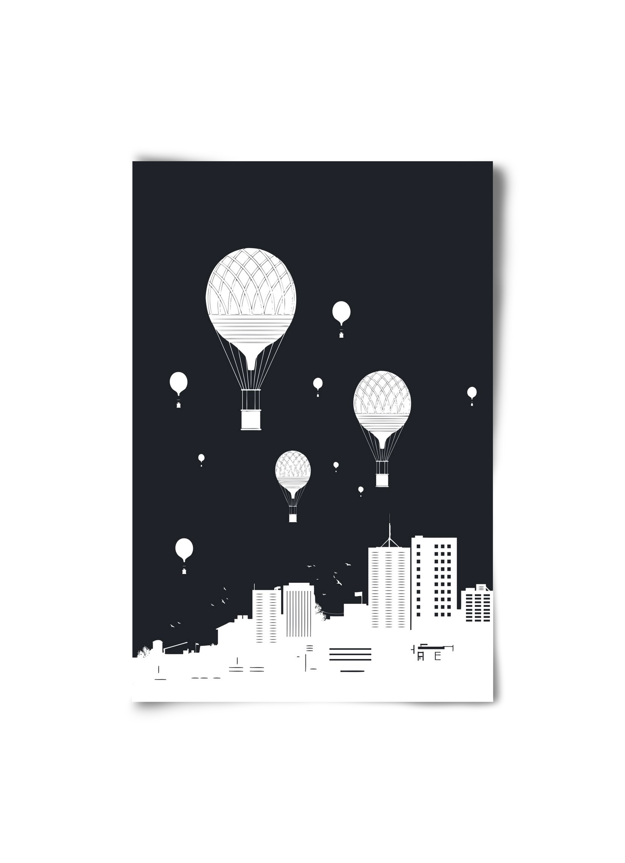 Balloons and the city, 20x30 cm, Keret nélkül