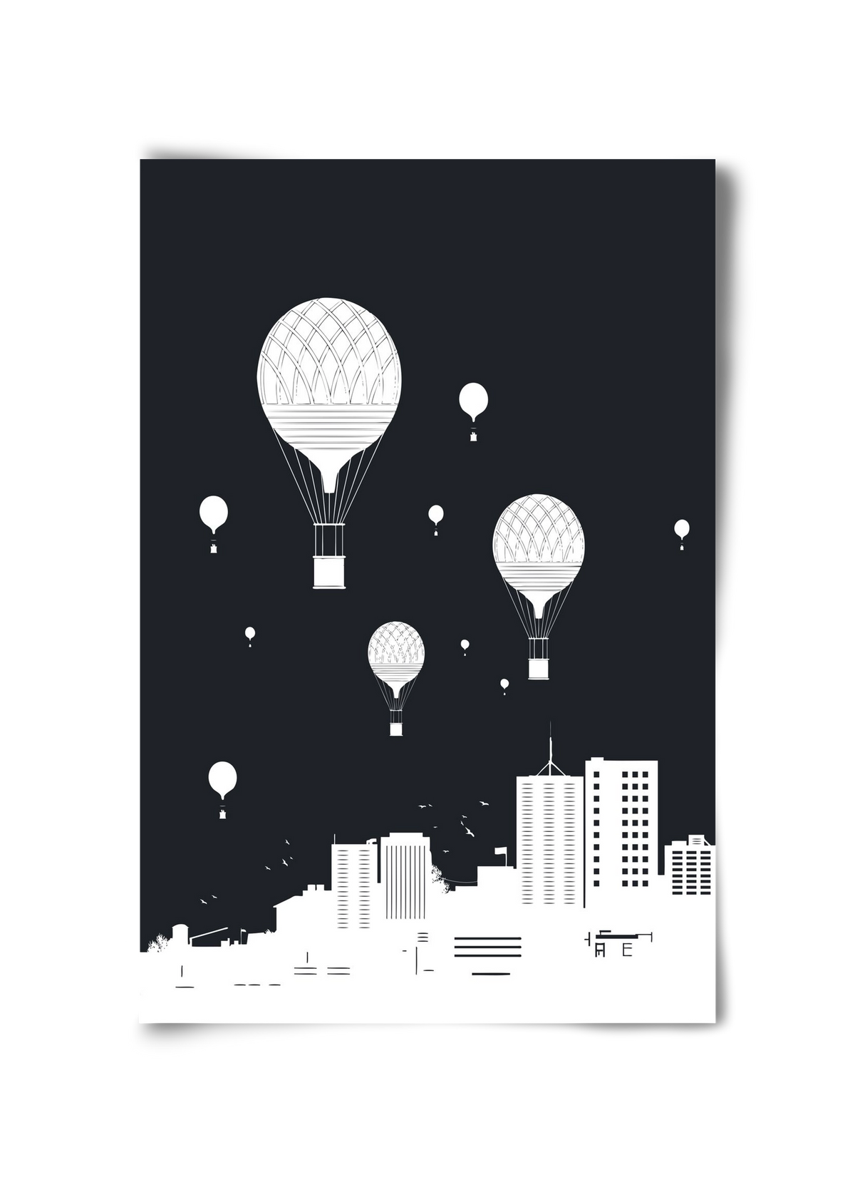 Balloons and the city, 30x45 cm, Keret nélkül