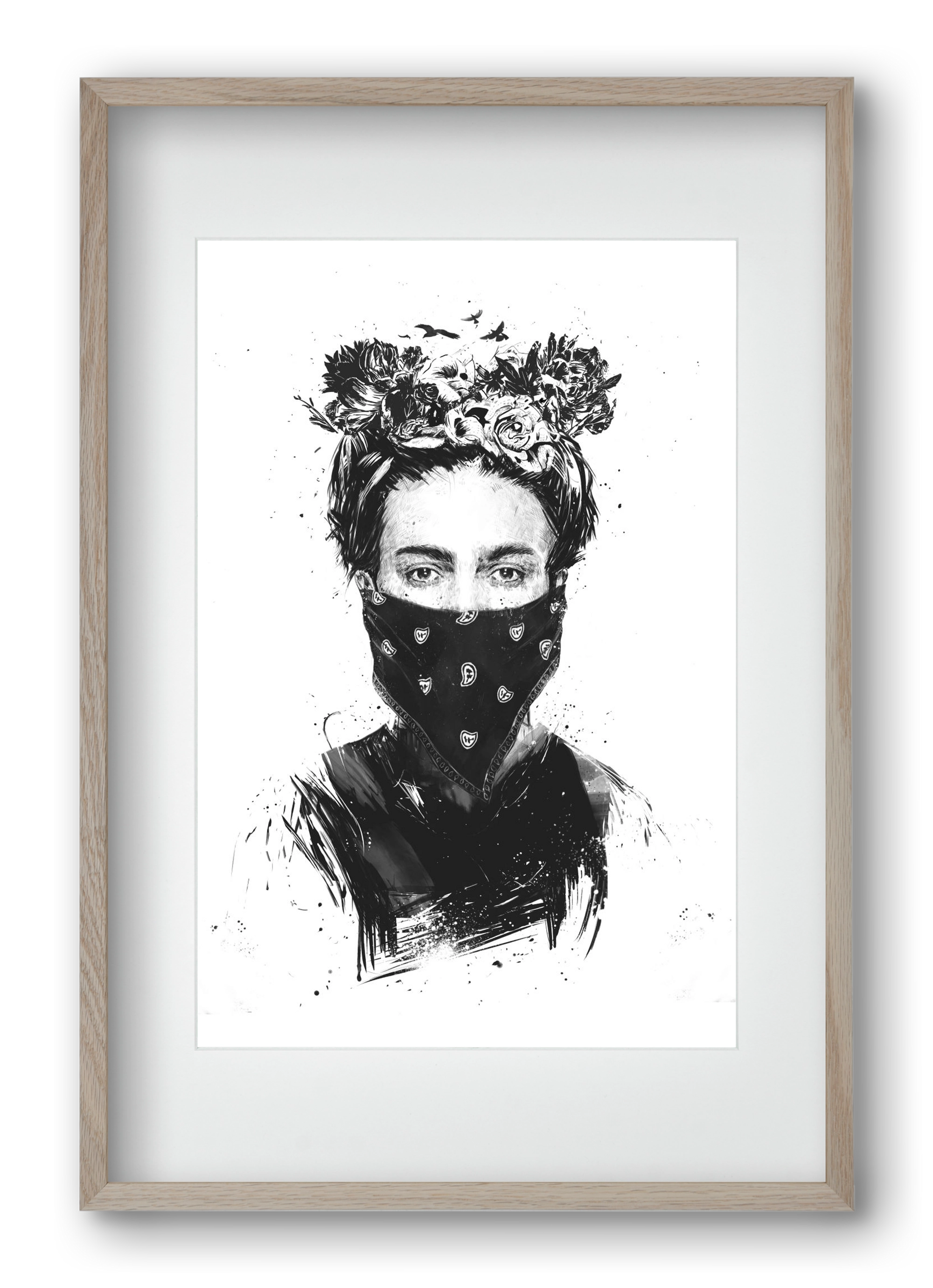 Rebel girl, 40x60 cm (30x45 cm), Tölgy keret, paszpartuval