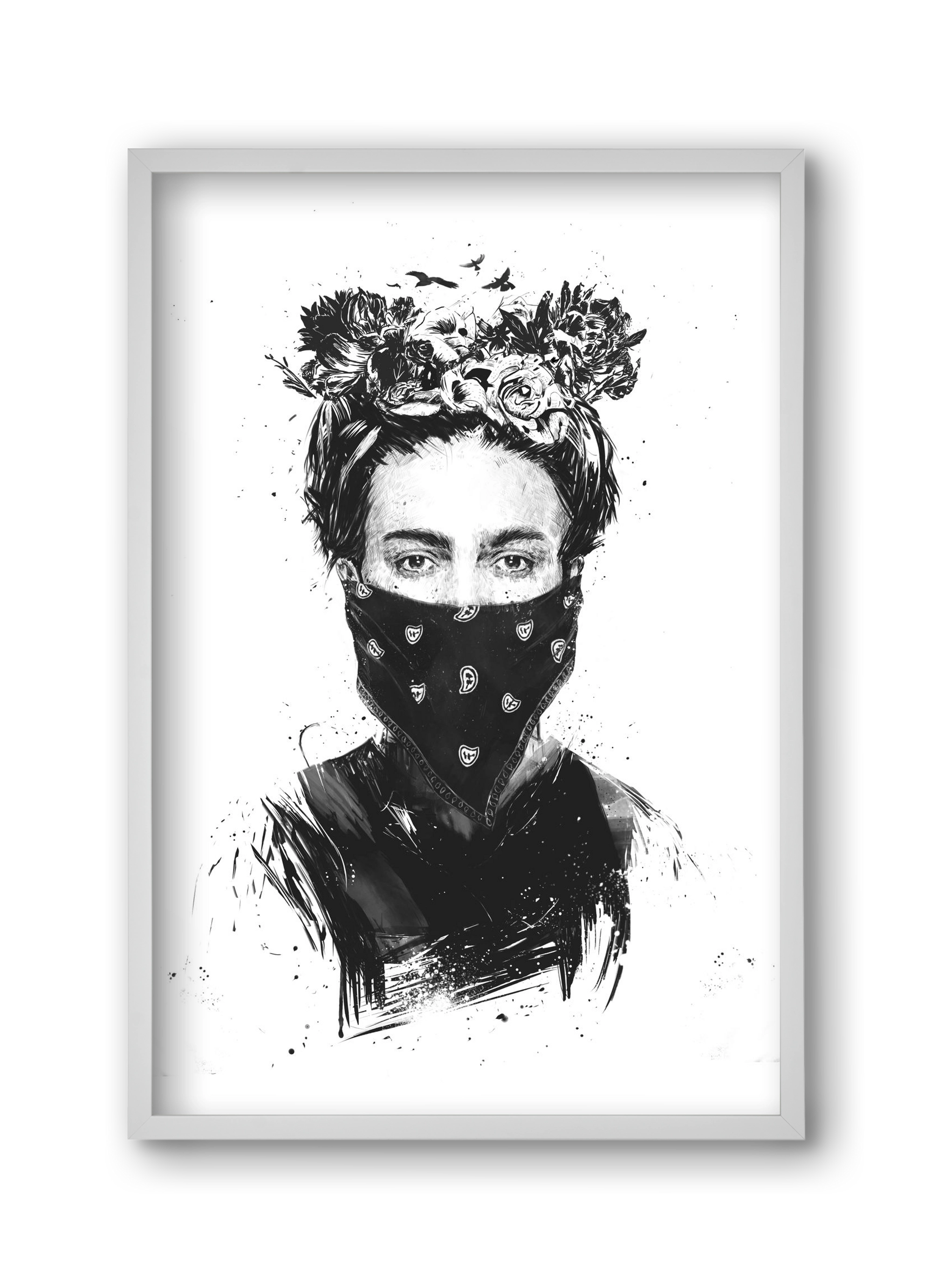 Rebel girl, 30x45 cm (30x45 cm), Fehér keret