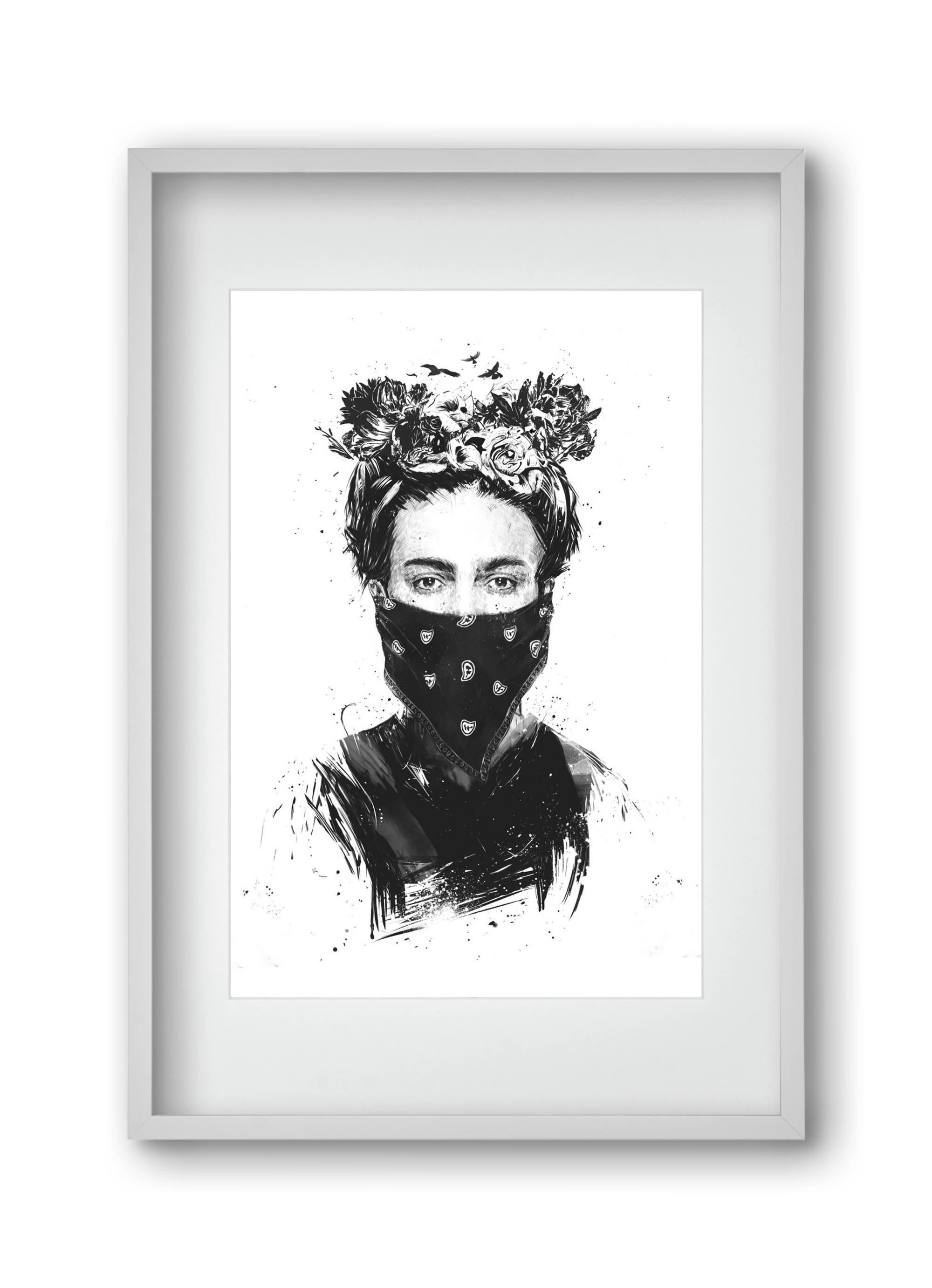 Rebel girl, 30x45 cm (20x30 cm), Fehér keret, paszpartuval