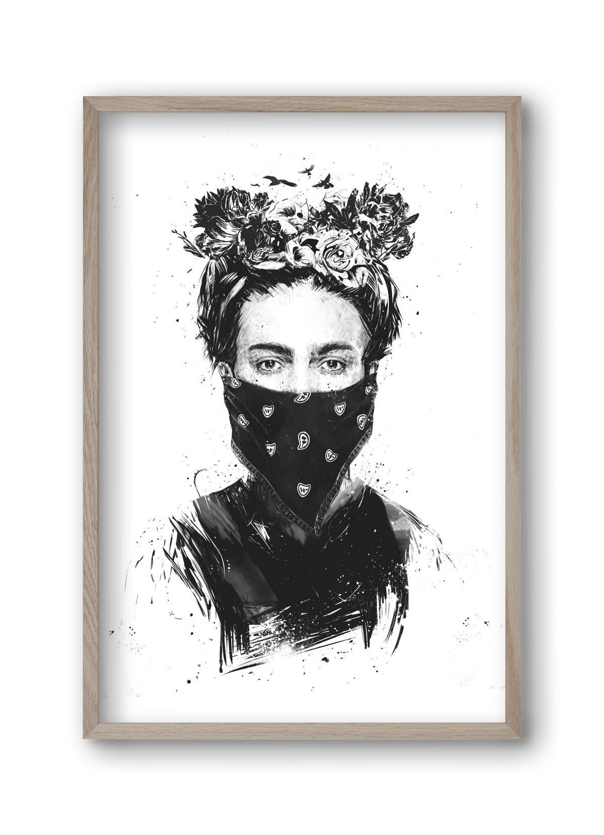 Rebel girl, 30x45 cm (30x45 cm), Tölgy keret