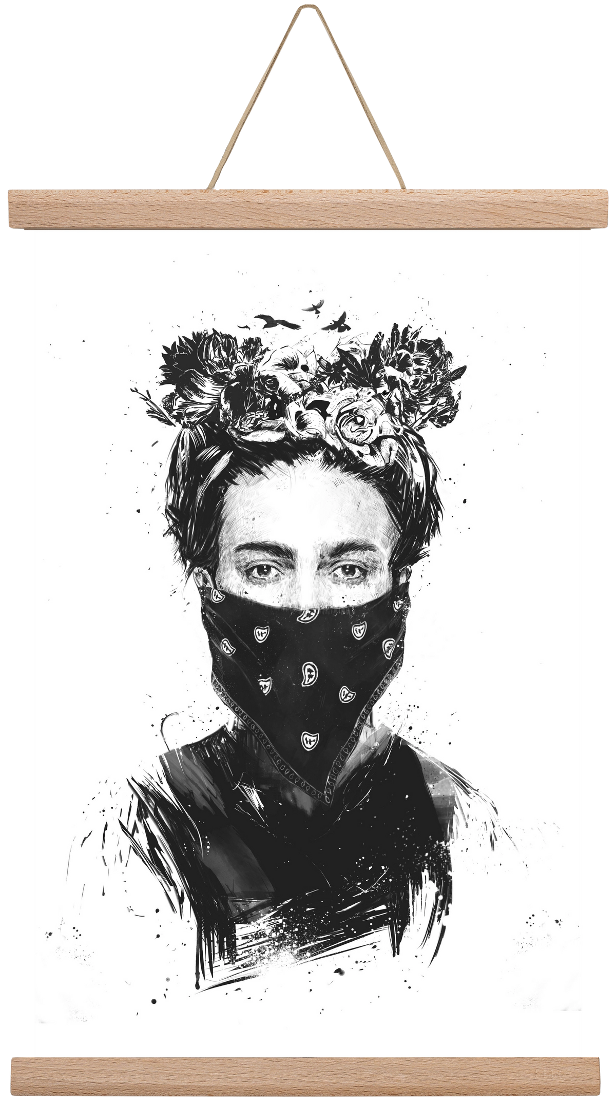 Rebel girl, 30x45 cm (30x45 cm), Tölgy akasztó