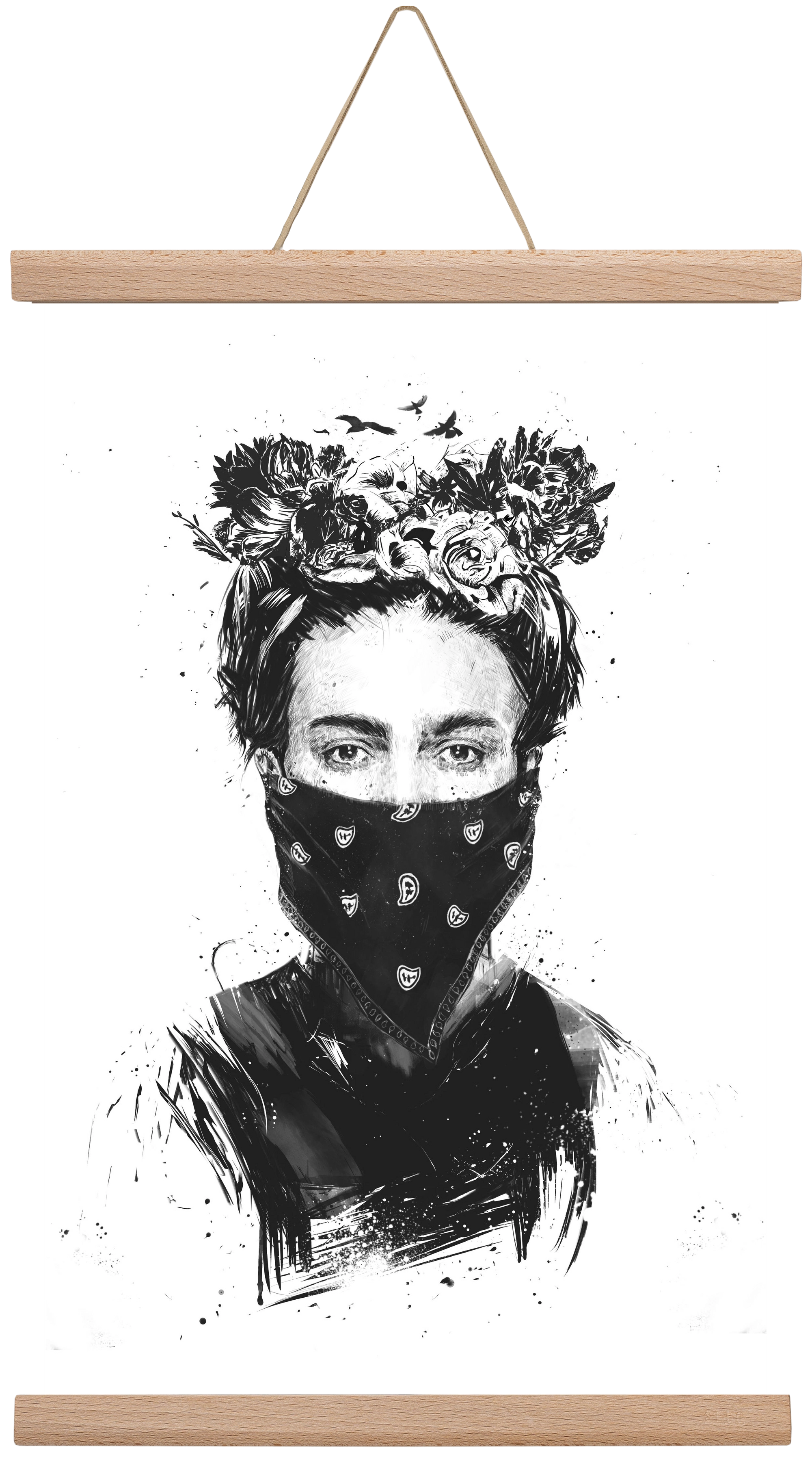 Rebel girl, 30x45 cm (30x45 cm), Tölgy akasztó