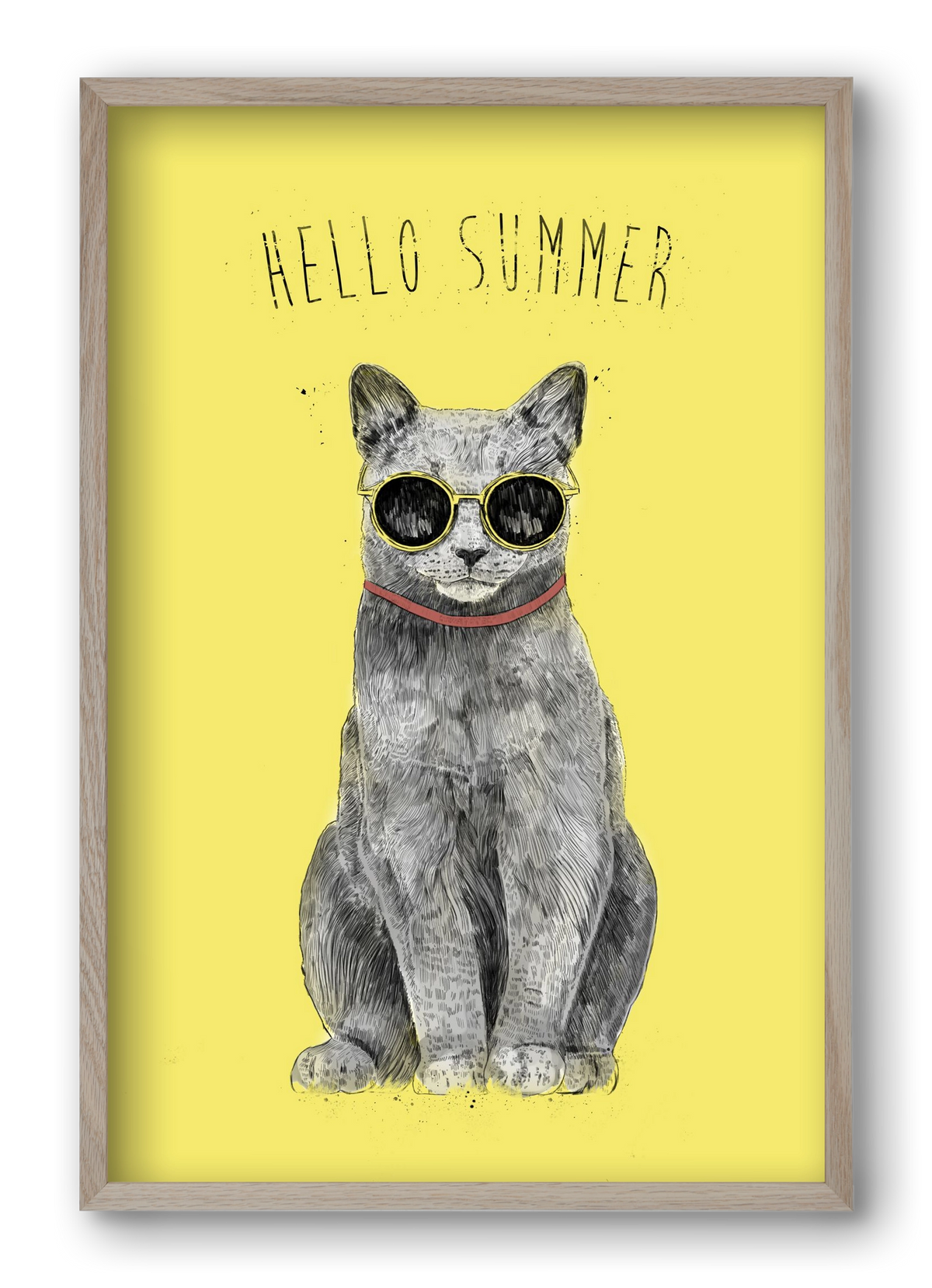 Hello Summer, 40x60 cm (40x60 cm), Tölgy keret