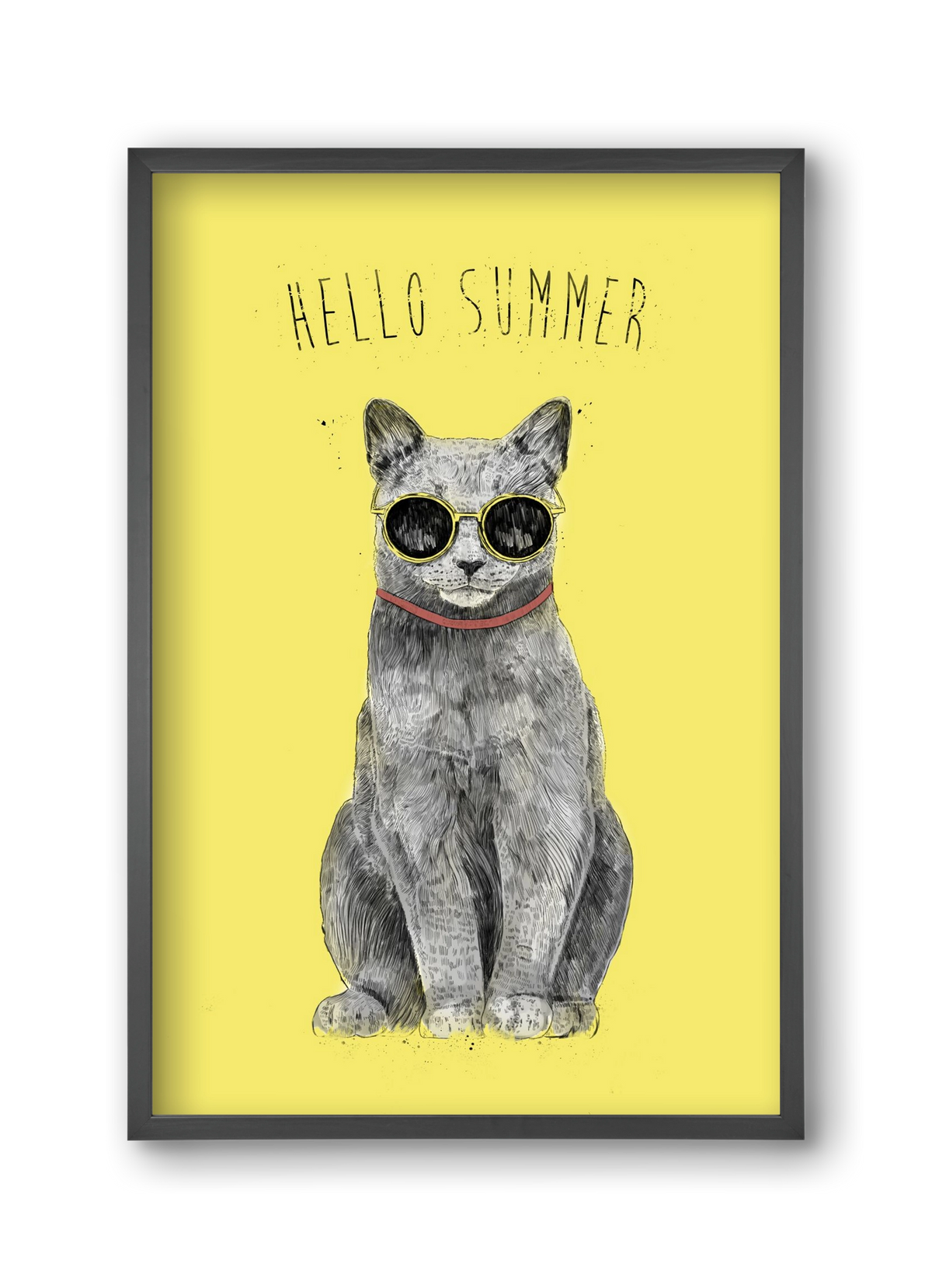 Hello Summer, 30x45 cm (30x45 cm), Fekete keret