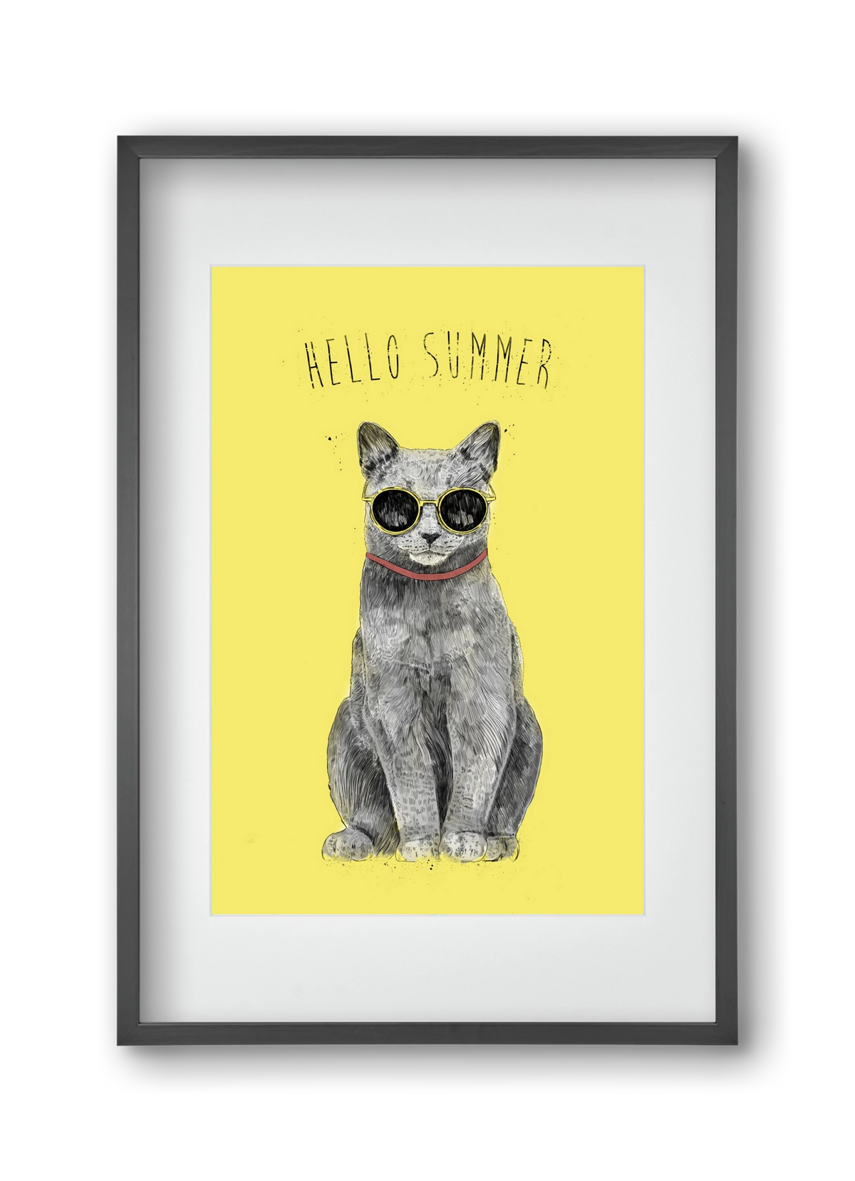 Hello Summer, 30x45 cm (20x30 cm), Fekete keret, paszpartuval