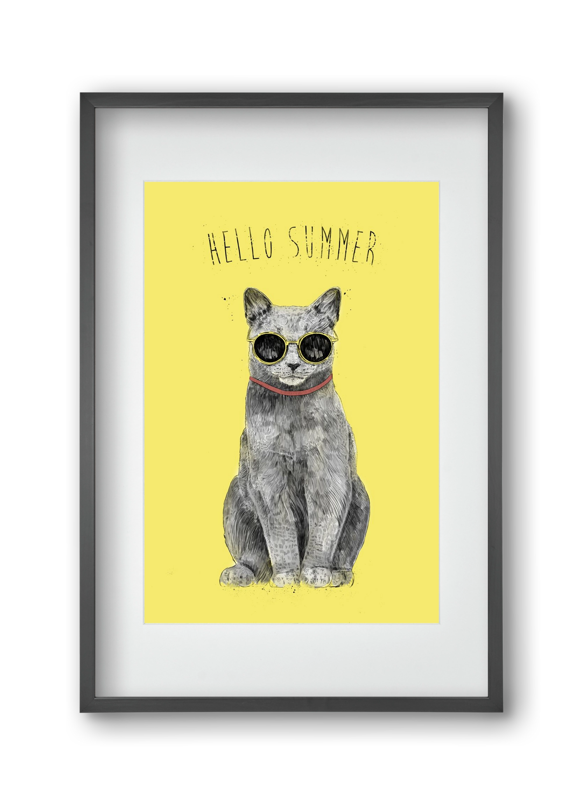 Hello Summer, 30x45 cm (20x30 cm), Fekete keret, paszpartuval