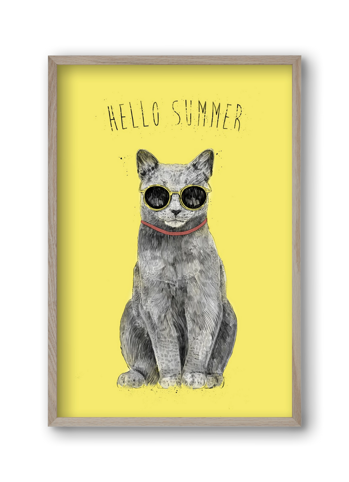 Hello Summer, 30x45 cm (30x45 cm), Tölgy keret