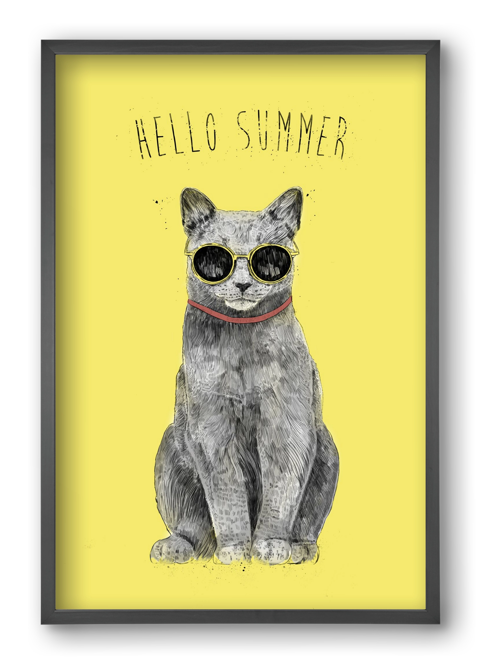 Hello Summer, 40x60 cm (40x60 cm), Fekete keret