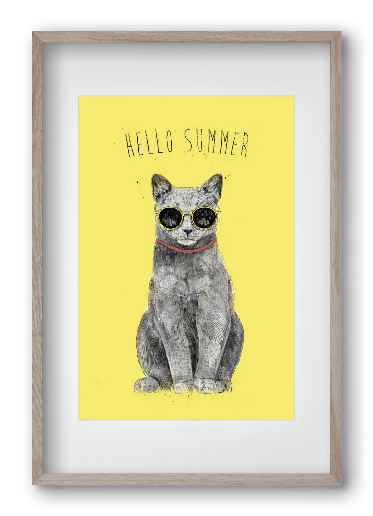 Hello Summer, 40x60 cm (30x45 cm), Tölgy keret, paszpartuval