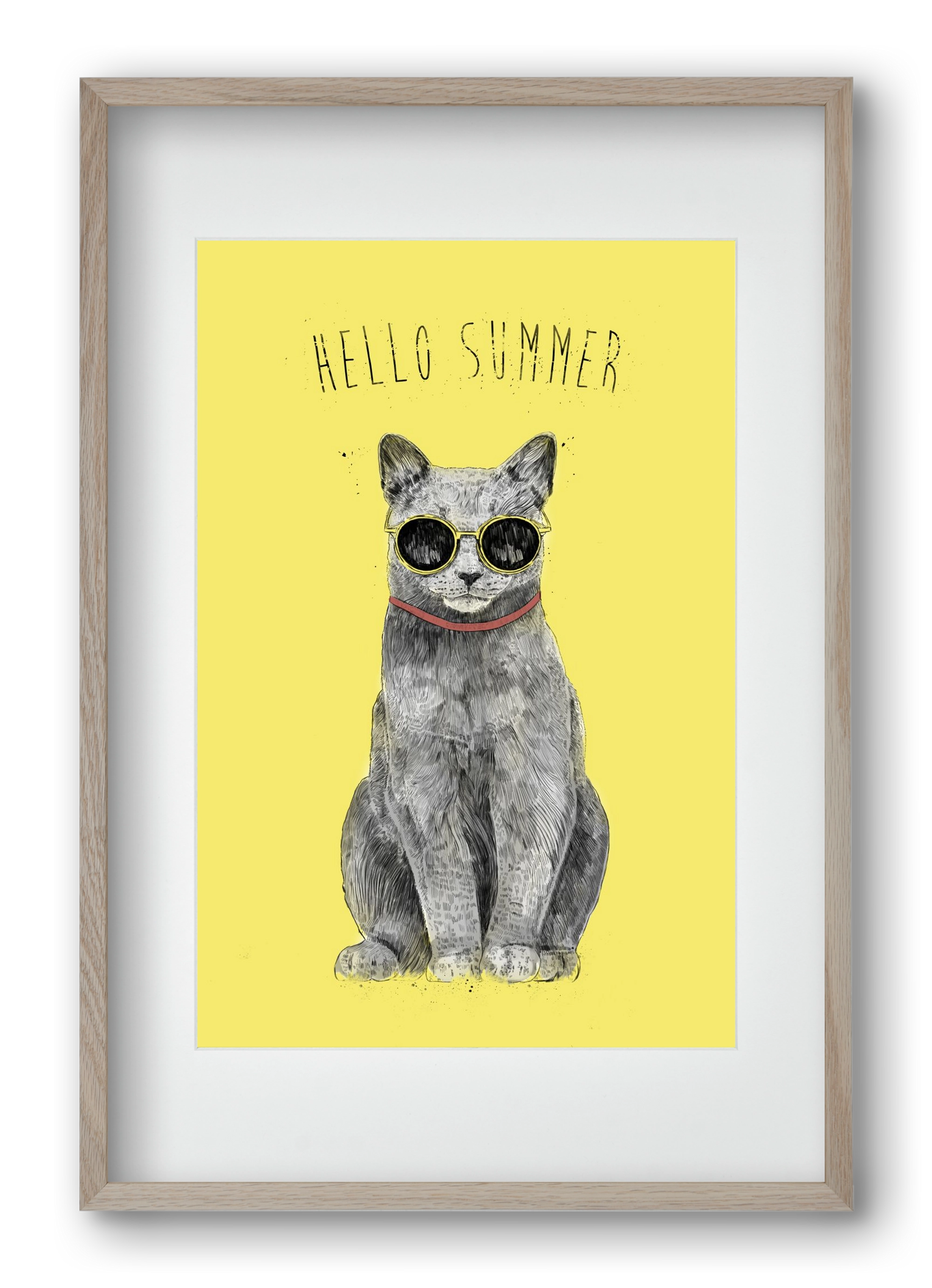 Hello Summer, 40x60 cm (30x45 cm), Tölgy keret, paszpartuval