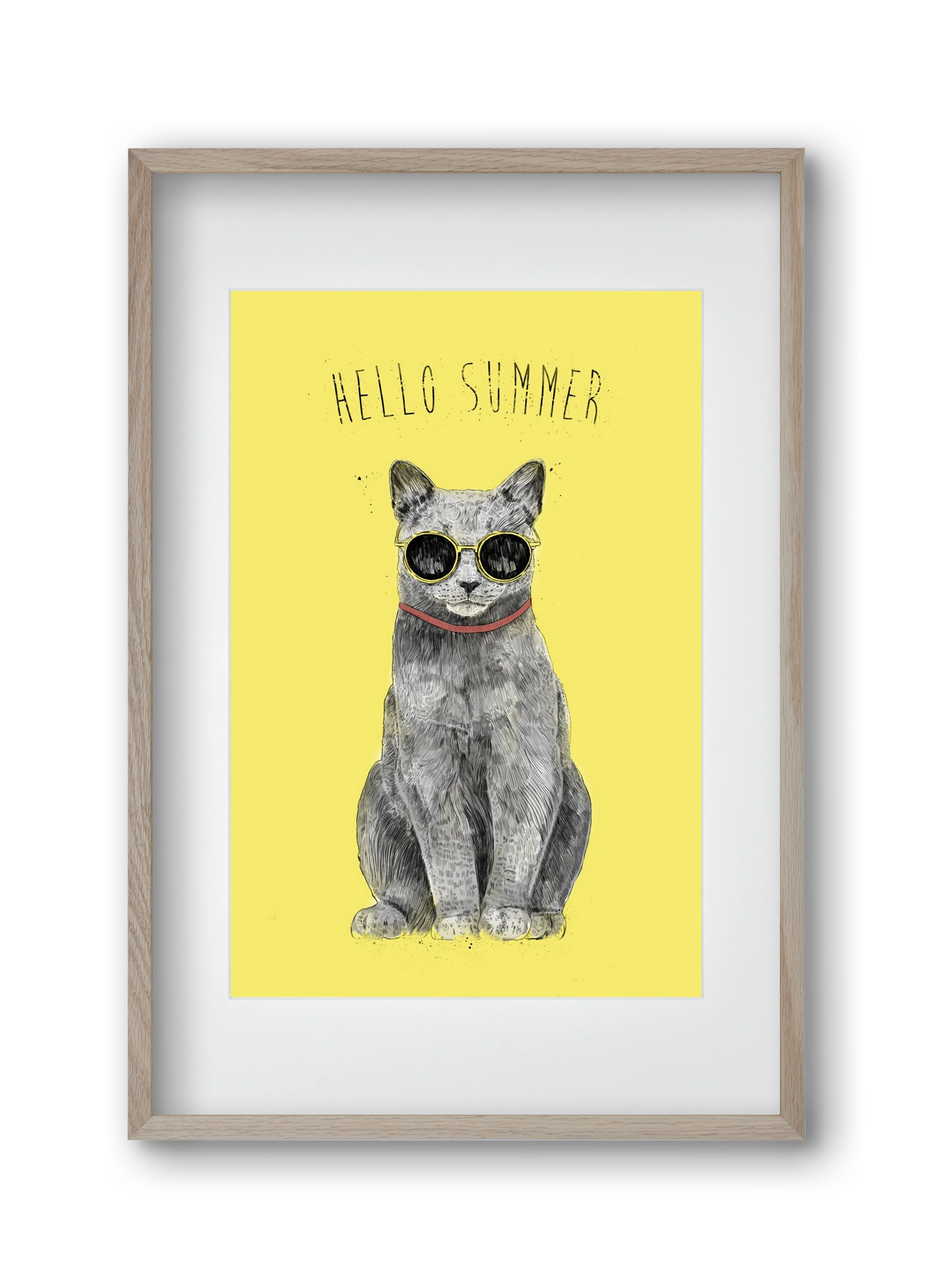 Hello Summer, 30x45 cm (20x30 cm), Tölgy keret, paszpartuval